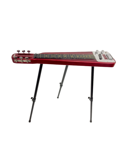 Haze Lap Steel Single Coil Height Adjustable Lap Steel Electric Guitar - Red HSLT1930MRD with Accessories and 10W Amp. (Optional)