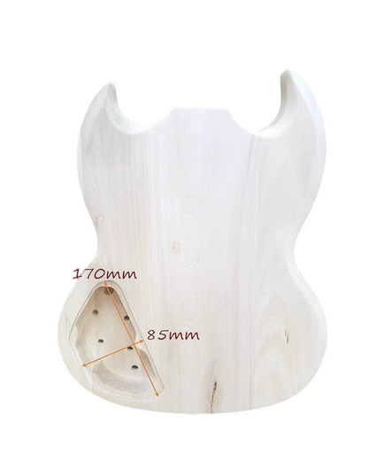 HSSG19300BO Solid Basswood Electric Guitar Body, Pre-Drilled, Polished