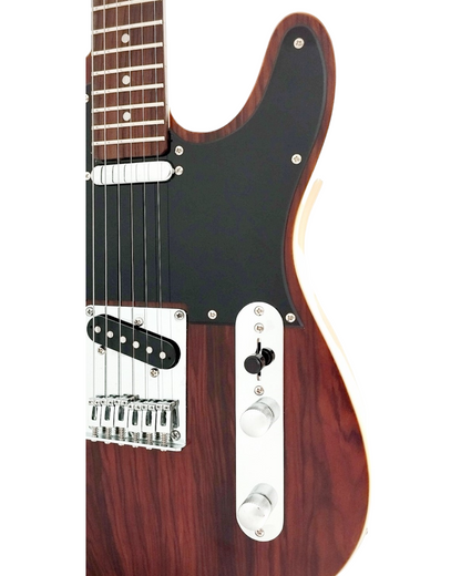 Haze Lightweight Solid Paulownia Cocobolo Veneer HTL Electric Guitar - Red HSTL1901M830CR