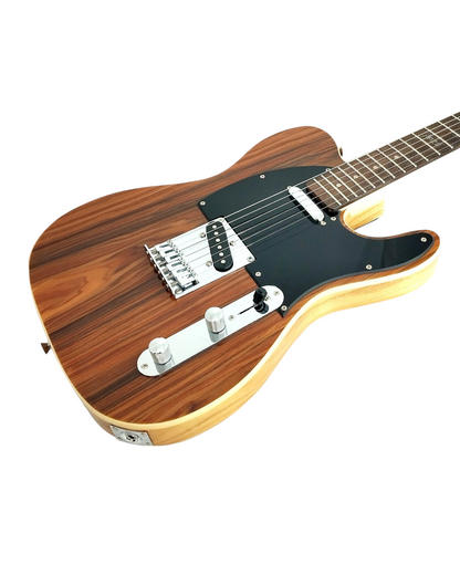 Haze Lightweight Single-Cut Cocobolo Veneer HTL Electric Guitar - Brown HSTL1901M830C