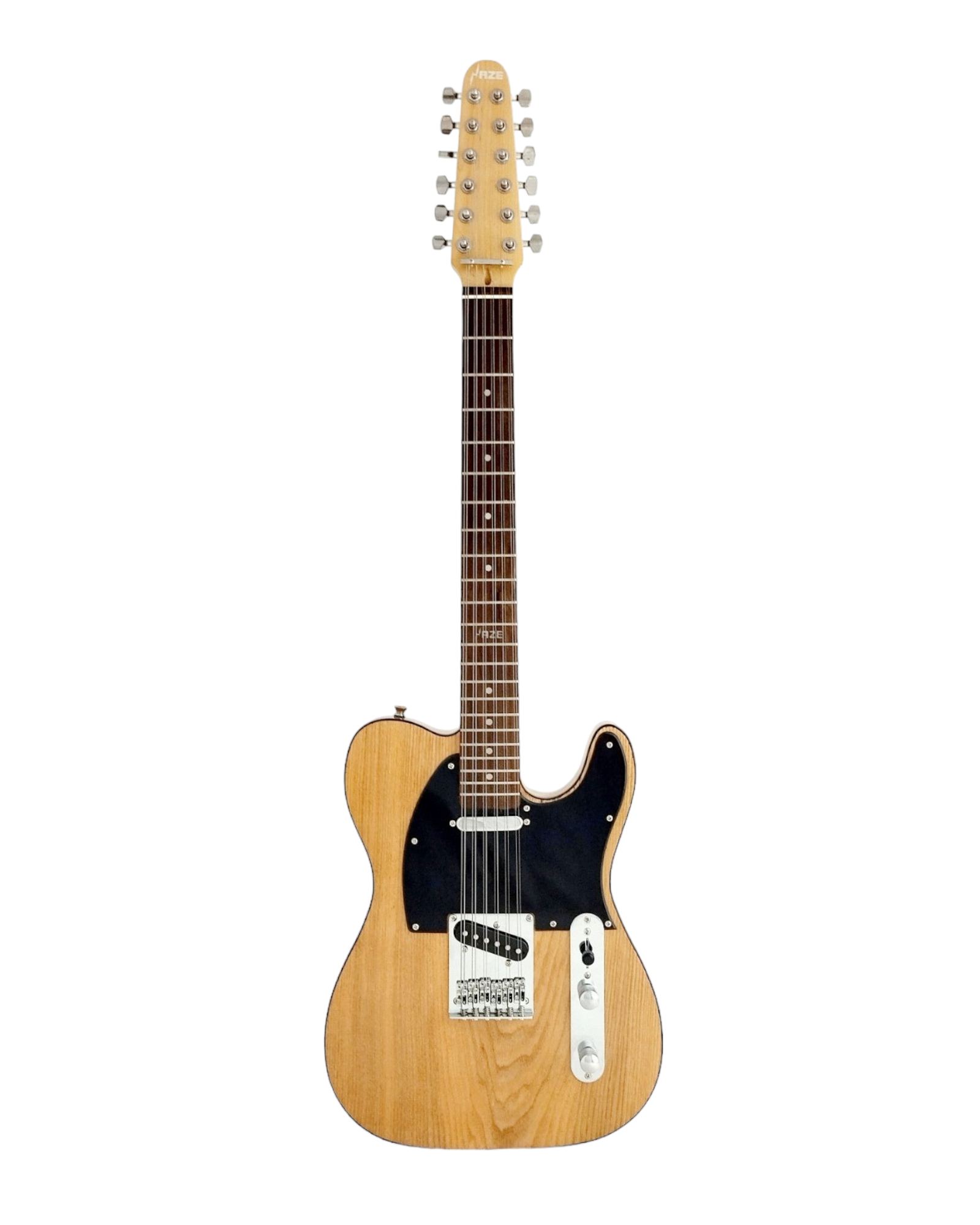 Haze HSTL100 Natural 12-String Electric Guitar with Ash Burl Top