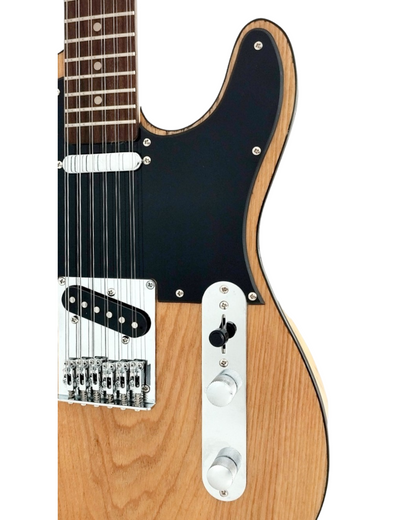 Haze 12-String Maple Neck Ash Burl Top HTL Electric Guitar - Natural HSTL19100FNA12SB