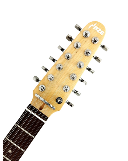 Haze 12-String Maple Neck Ash Burl Top HTL Electric Guitar - Natural HSTL19100FNA12SB