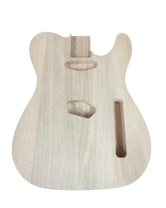 HSTL19100MBO Mahogany Electric Guitar Body w/White Binding, Pre-Drilled, Polished