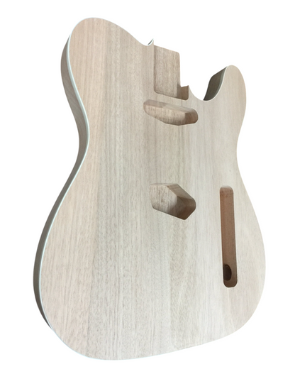 HSTL19100MBO Mahogany Electric Guitar Body w/White Binding, Pre-Drilled, Polished