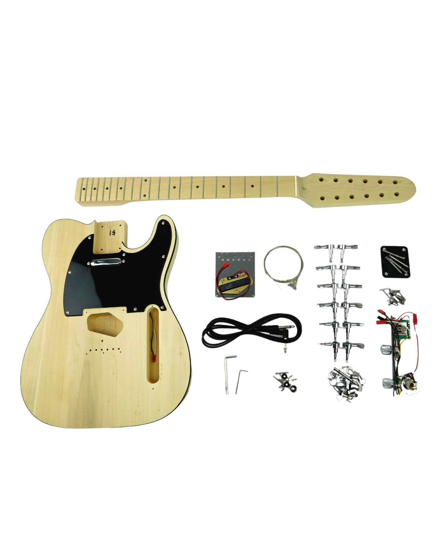 12 String Electric Guitar DIY Kit, No-Soldering,S-S. Solid Basswood HSTL HSTL19100SDIY