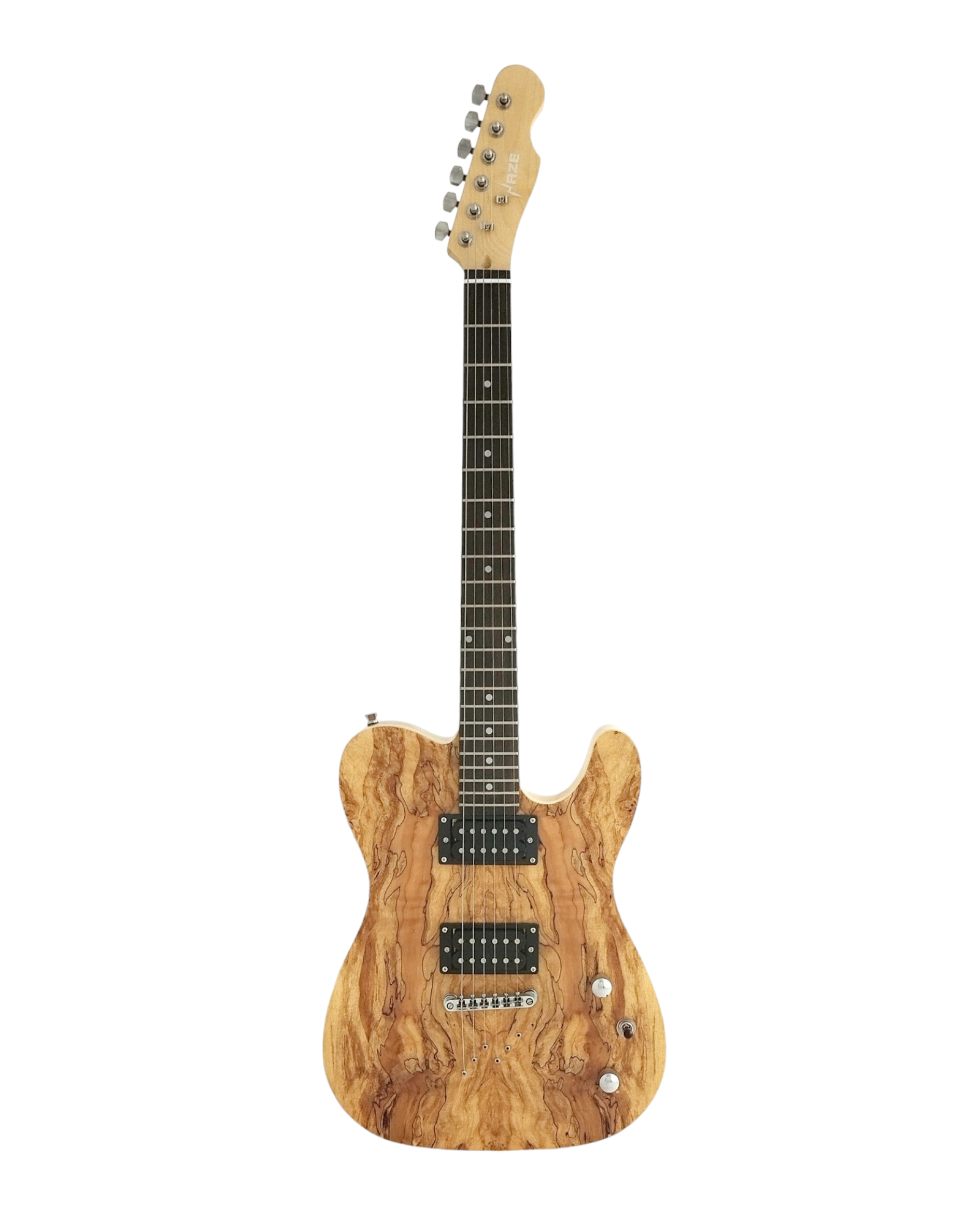 Haze HSTL192 Spalted Maple Electric Guitar with Dual Humbuckers