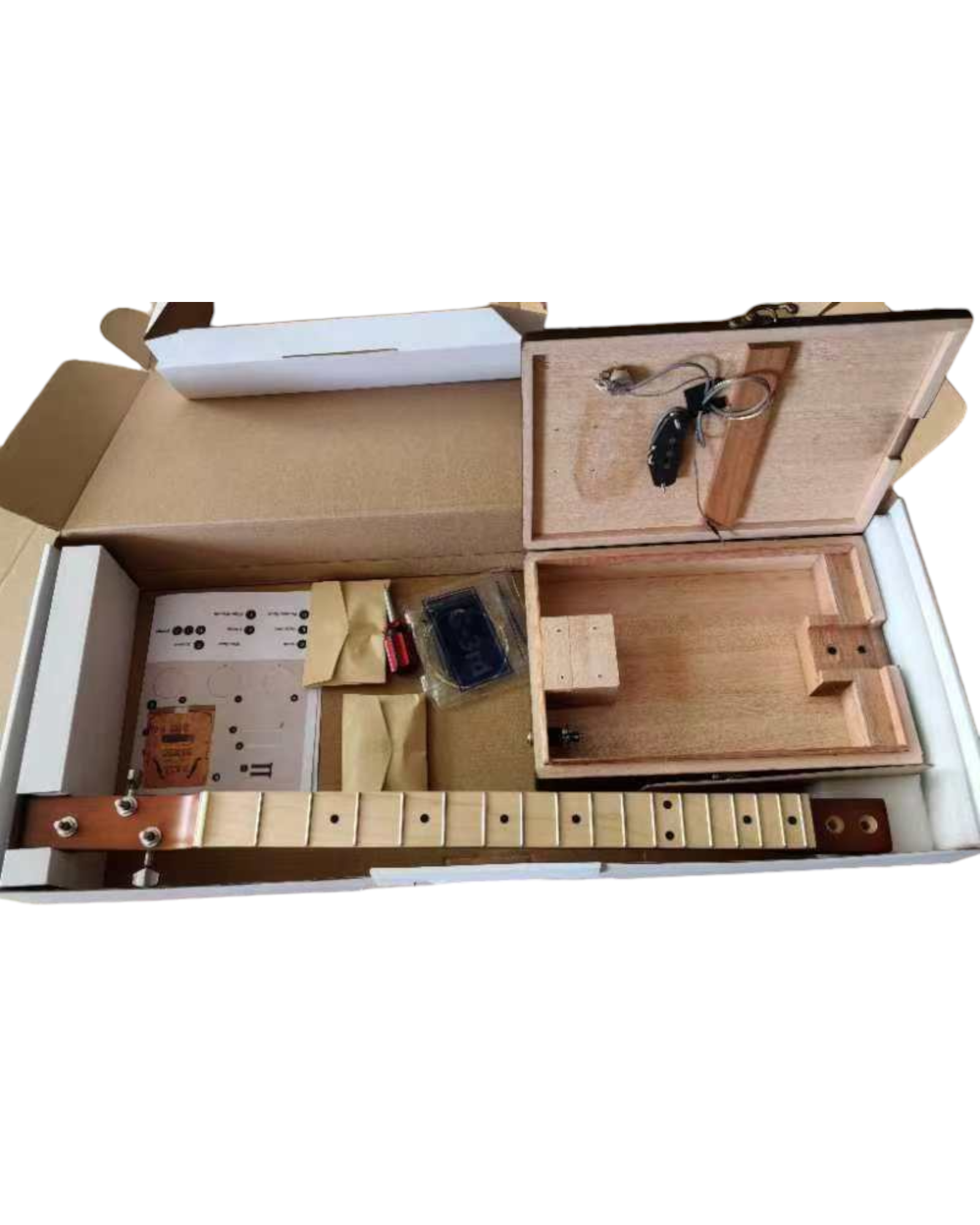 Haze "Royal" Mahogany Cigar Box Guitar DIY Kit with Slide - HX58