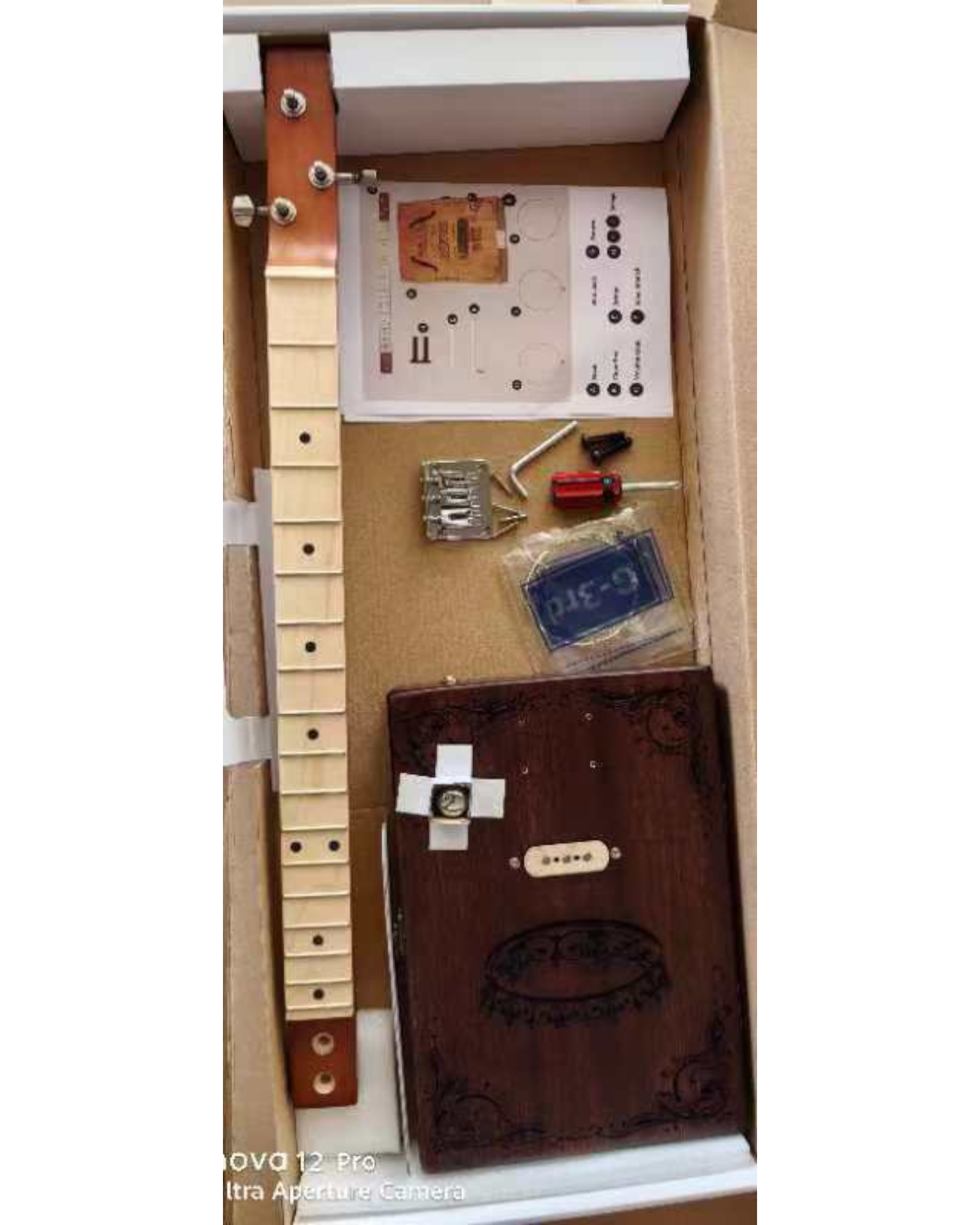 Haze "Royal" Mahogany Cigar Box Guitar DIY Kit with Slide - HX58