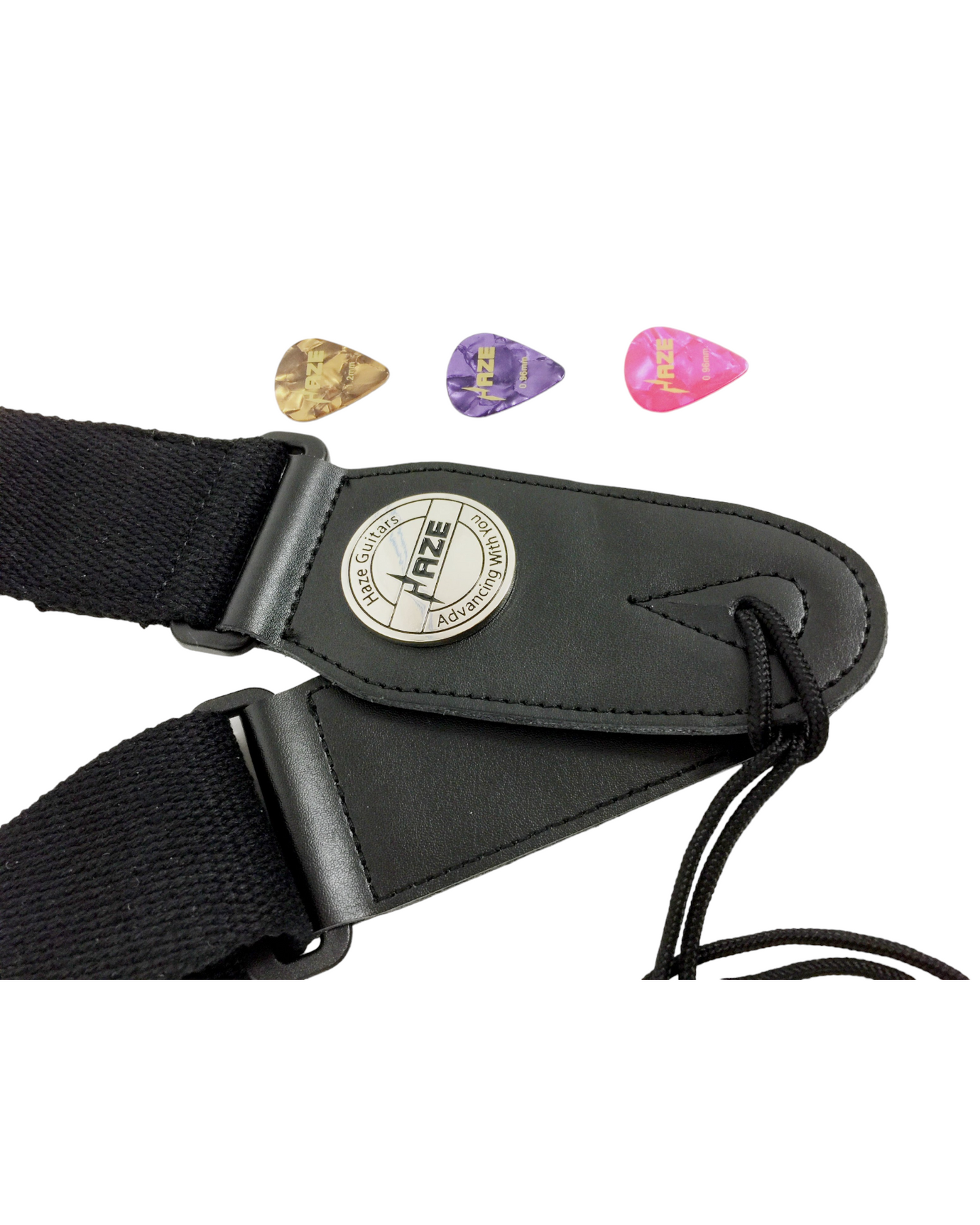 Haze HZ11 Genuine Leather Guitar Strap w/ Pick Holder + 3 Picks