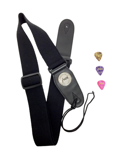 Haze HZ11 Genuine Leather Guitar Strap w/ Pick Holder + 3 Picks