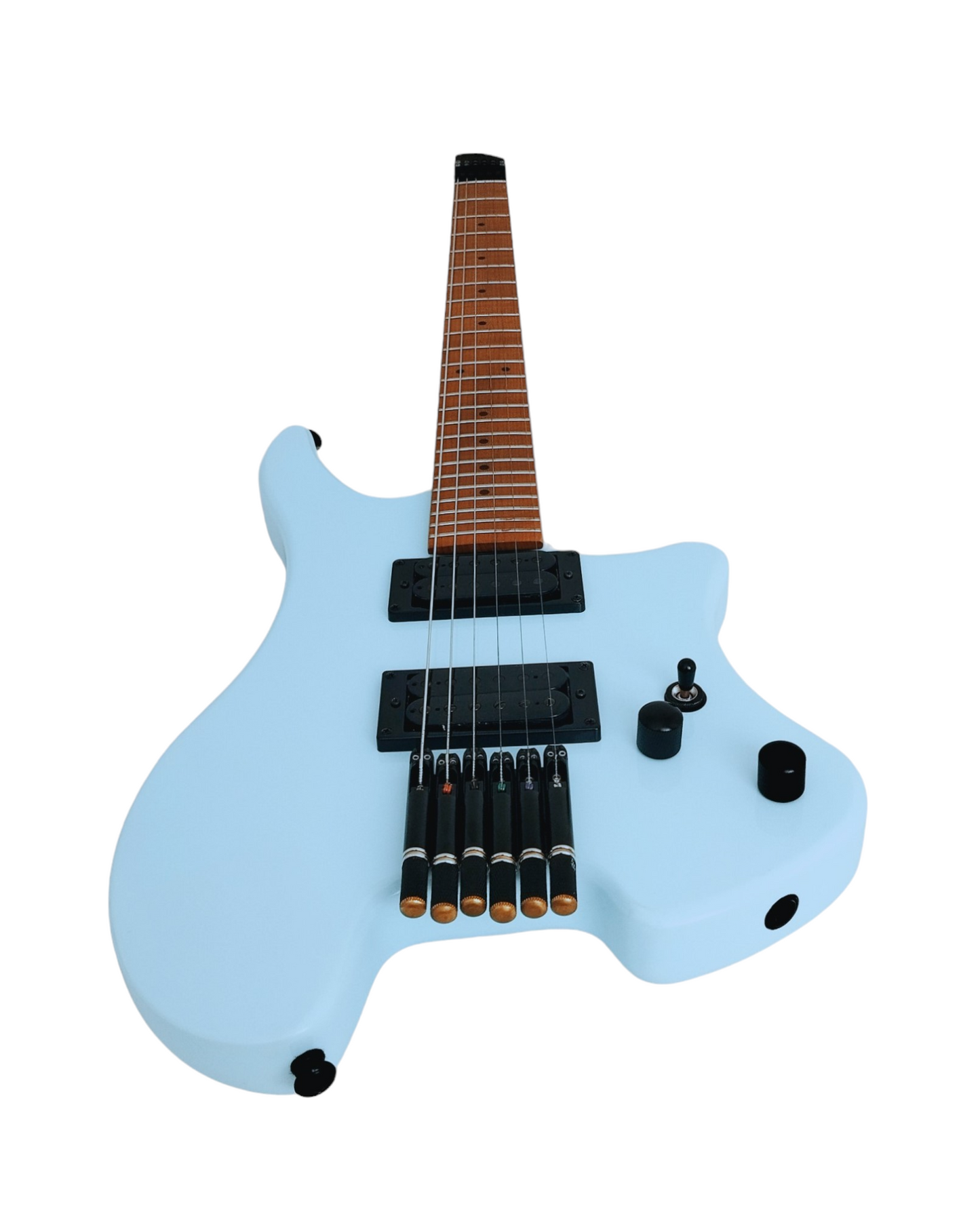 Haze Headless Mahogany Neck Maple Body HHL Electric Guitar - Blue HZHL1ABL