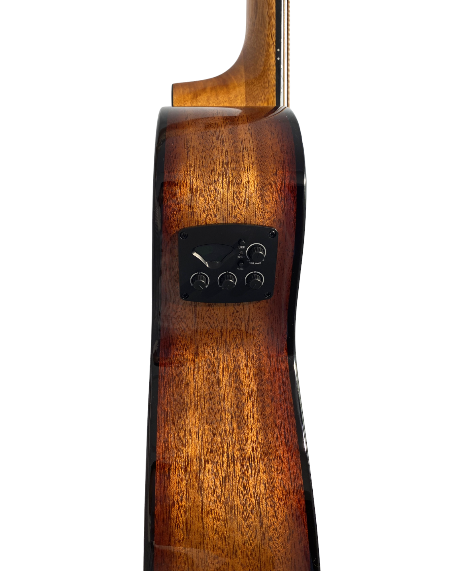 Haze 37" Solid Koa Top Height Adjustable Saddle Acoustic Bass Guitar - Natural HZMINISEBKOA