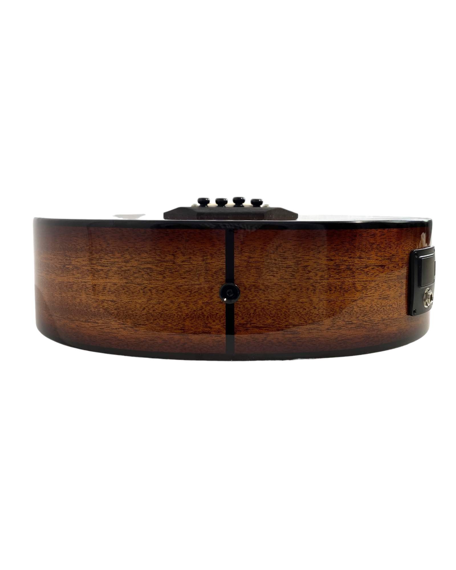 Haze 37" Solid Koa Top Height Adjustable Saddle Acoustic Bass Guitar - Natural HZMINISEBKOA