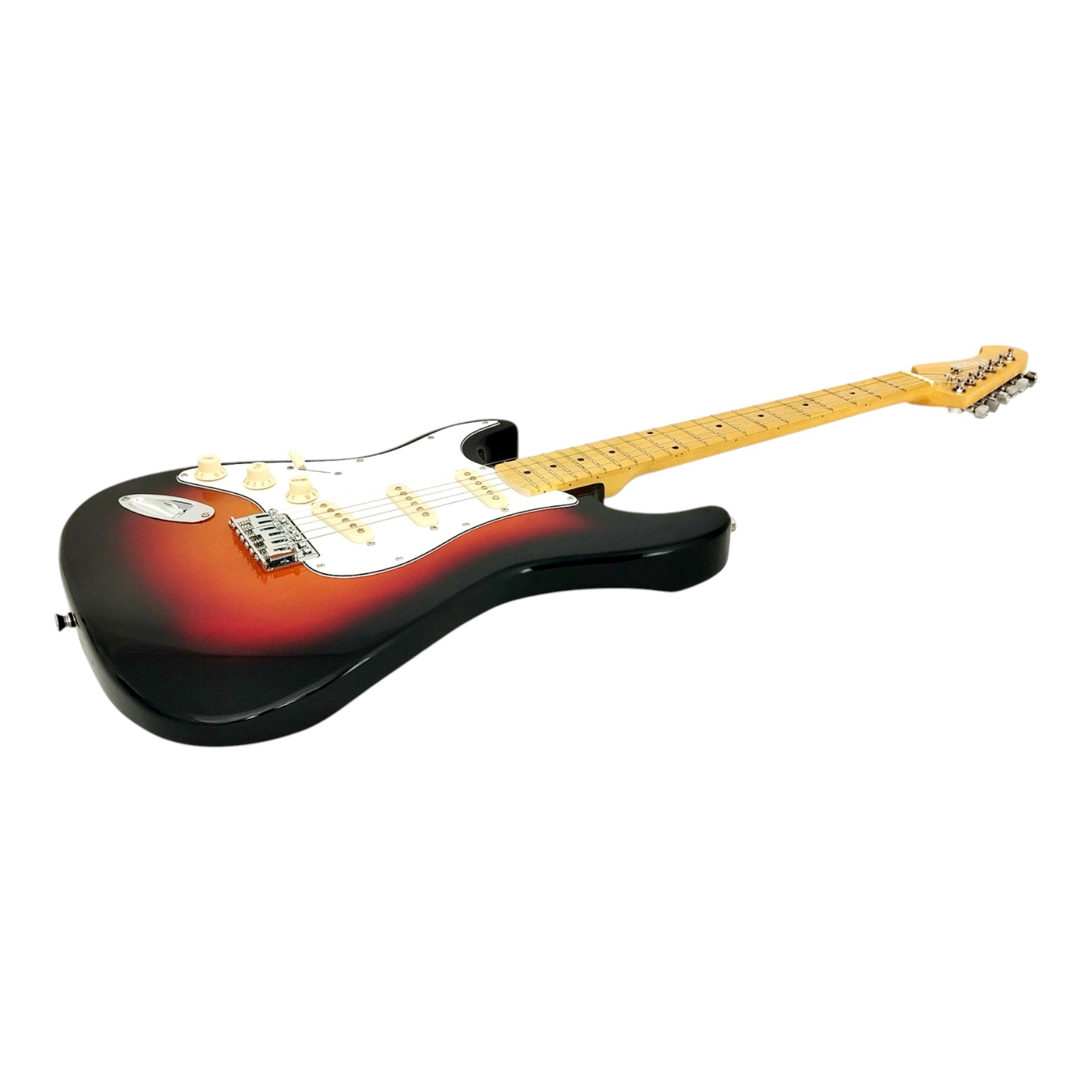 Haze 11HSST Sunburst Left-Handed SSS Electric Guitar + 10W Amp. (Optional)