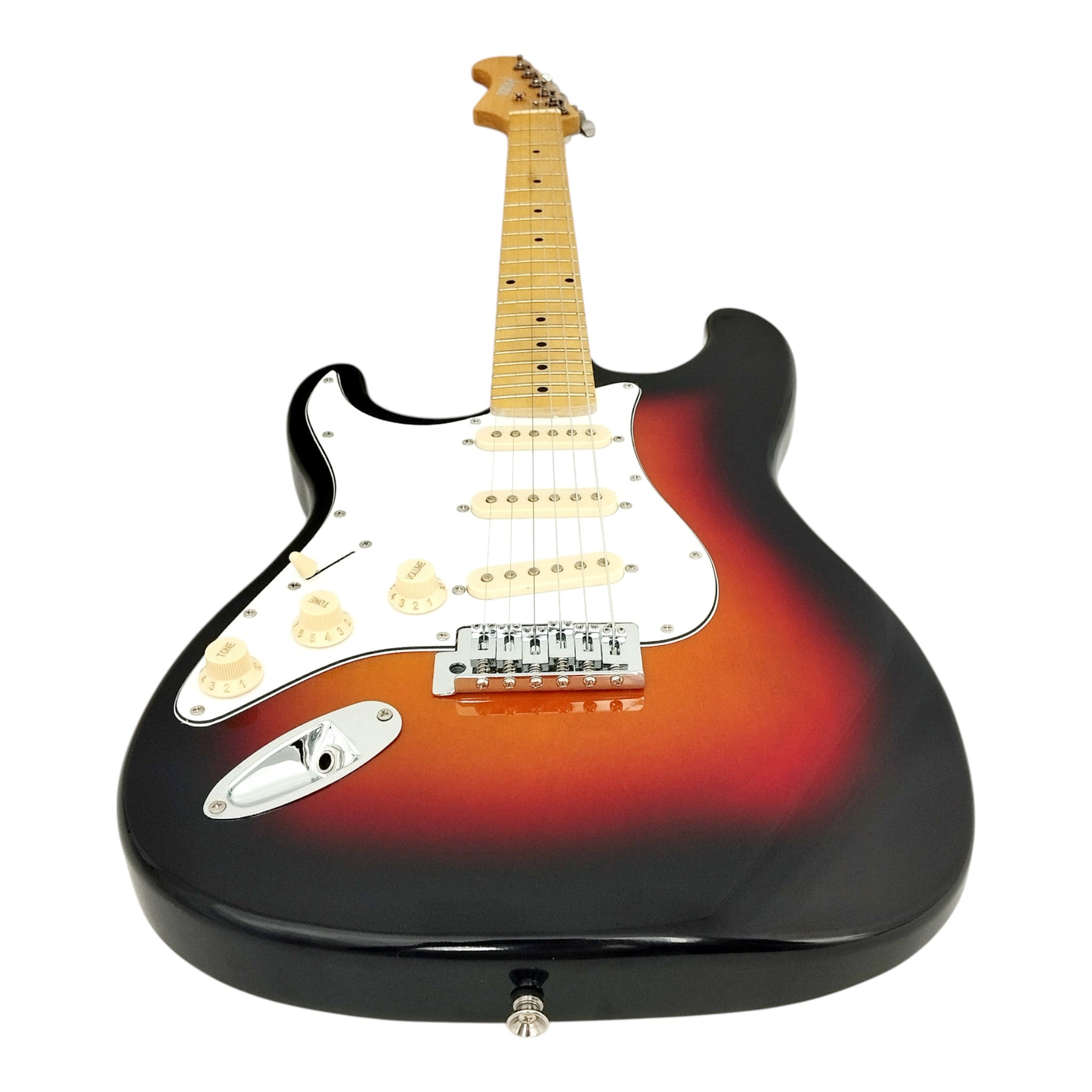 Haze 11HSST Sunburst Left-Handed SSS Electric Guitar + 10W Amp. (Optional)