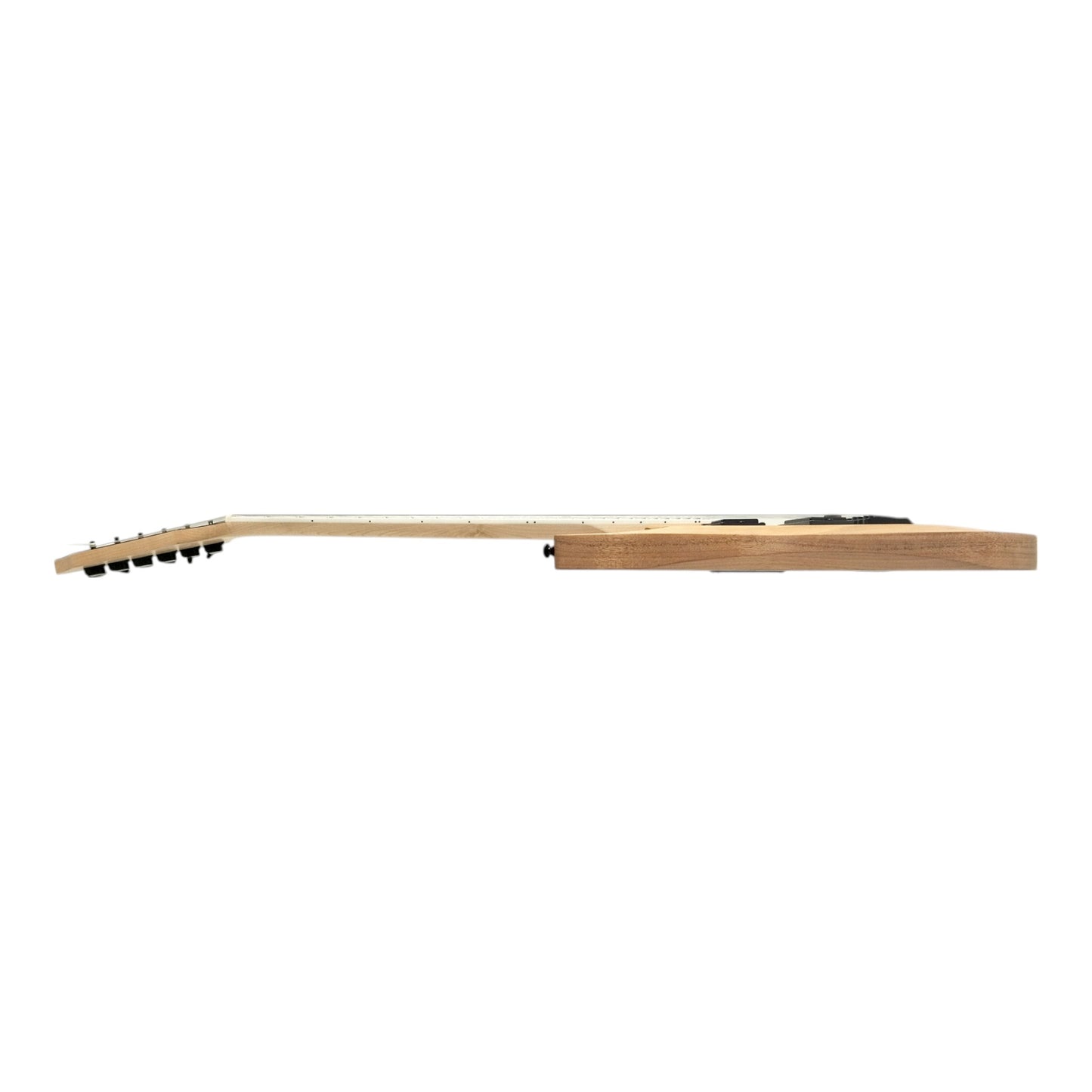 Haze 6FF Natural Oil 6-String Fanned Fret Electric Guitar with Active Humbuckers