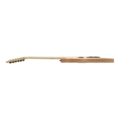 Haze 6FF Natural Oil 6-String Fanned Fret Electric Guitar with Active Humbuckers