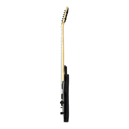 Haze 6FF Black 6-String Fanned Fret Electric Guitar with Active Humbuckers