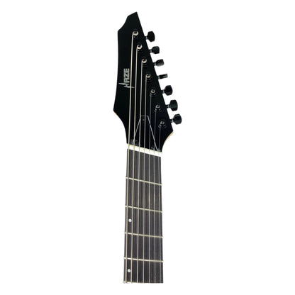 Haze 7FF Dark Cherry 7-String Fanned Fret Electric Guitar with Active Humbuckers