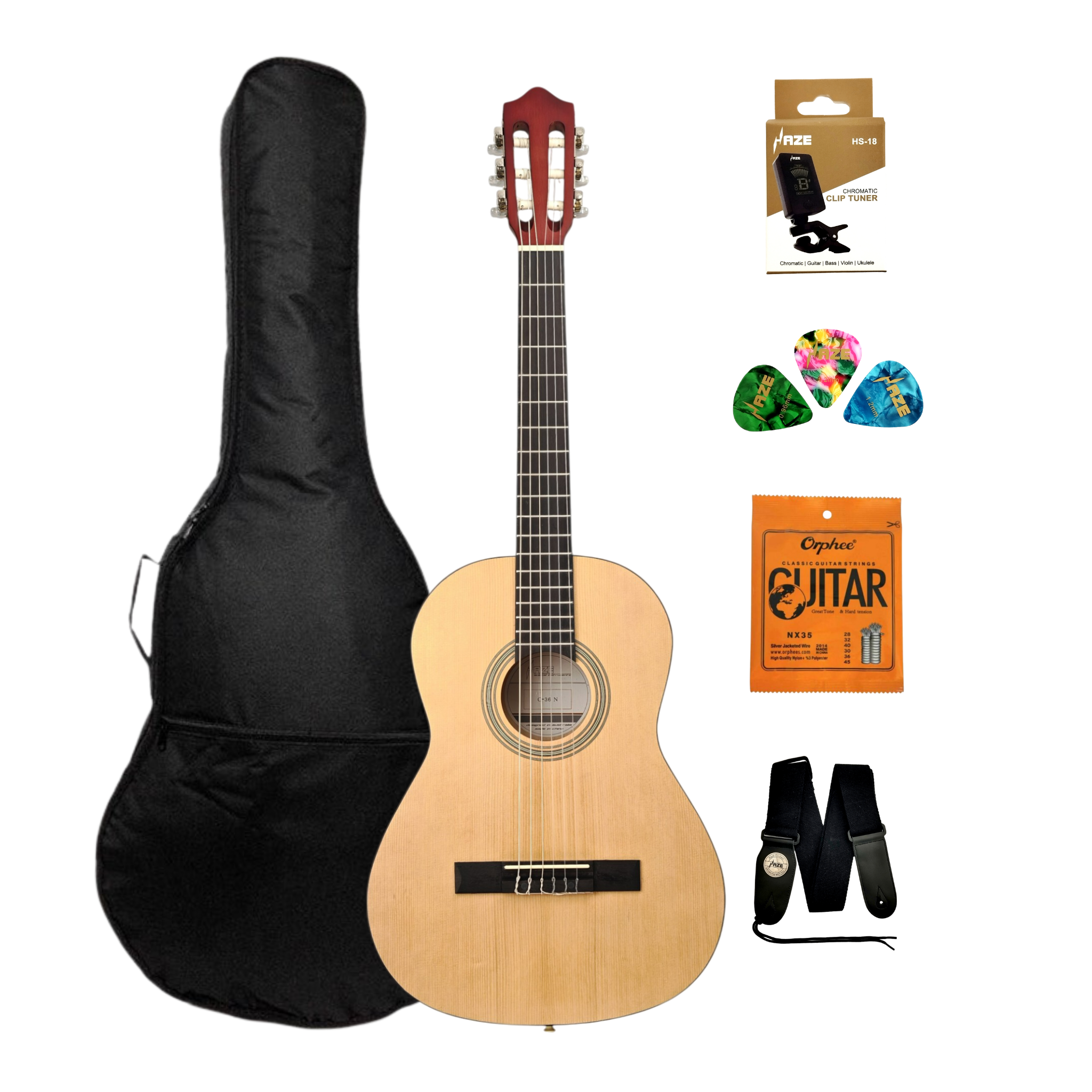 Haze C36N 3/4 Size Classical Guitar