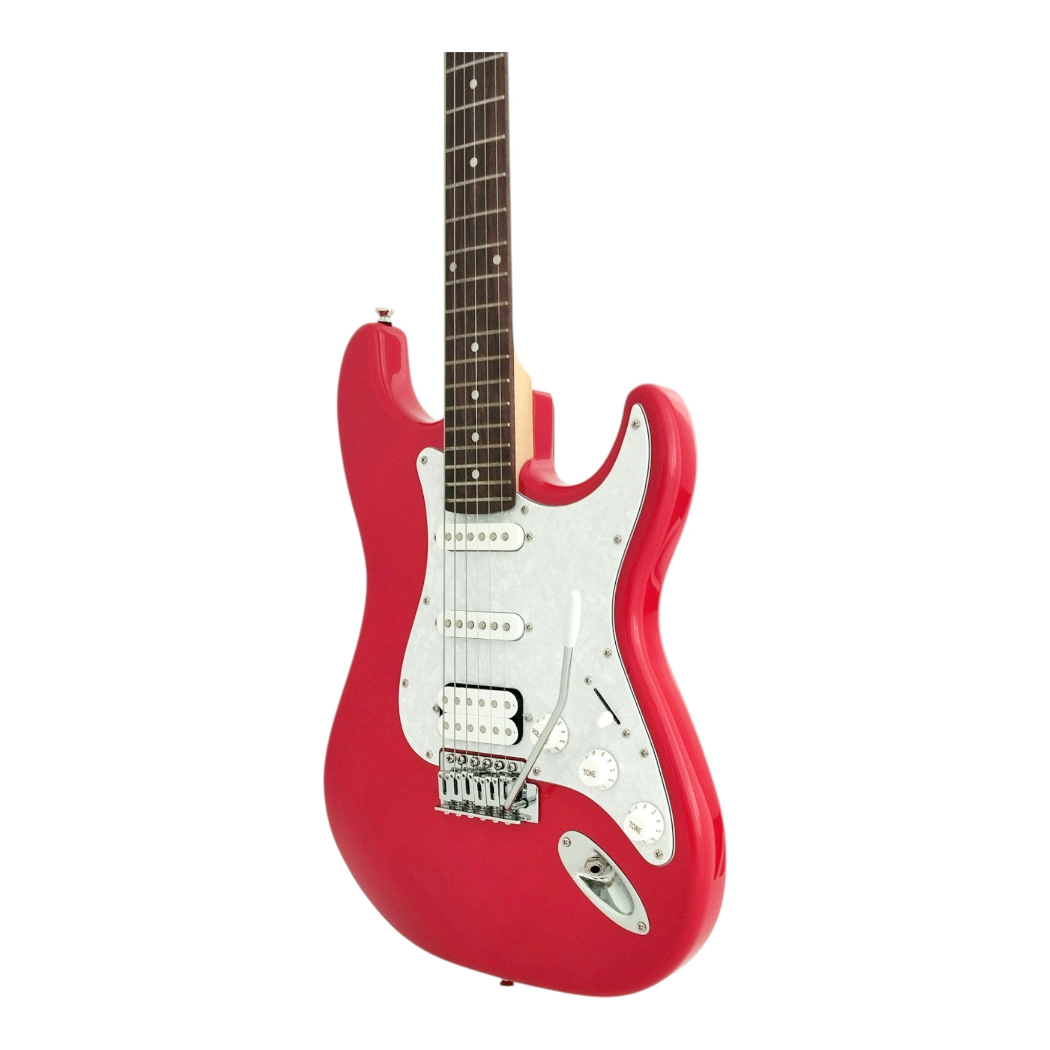 Haze E211 Fiesta Red HST Electric Guitar with Accessories + 10W Amp. (Optional)