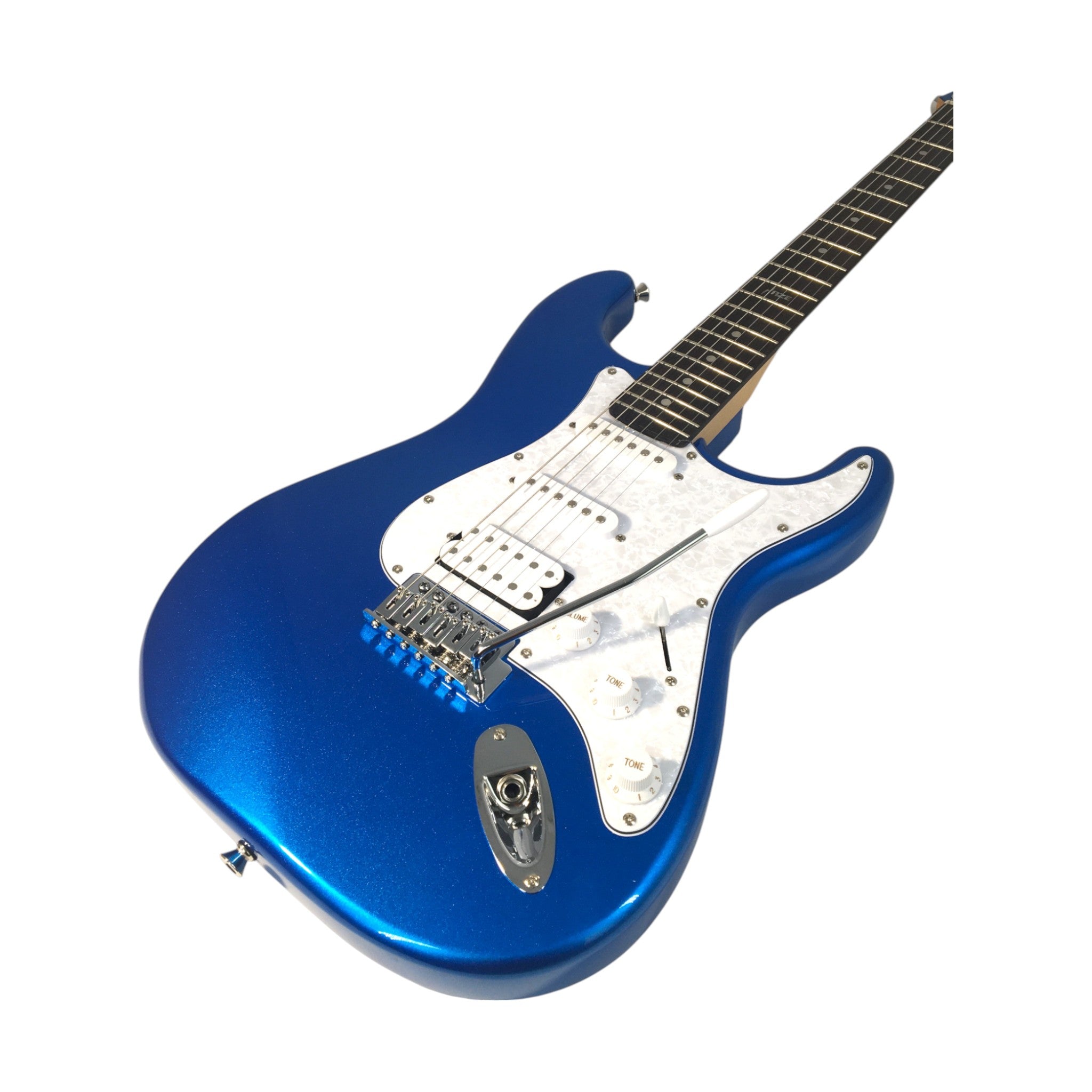 Haze E211 Classic Blue HST Electric Guitar with Accessories + 10W Amp. (Optional)