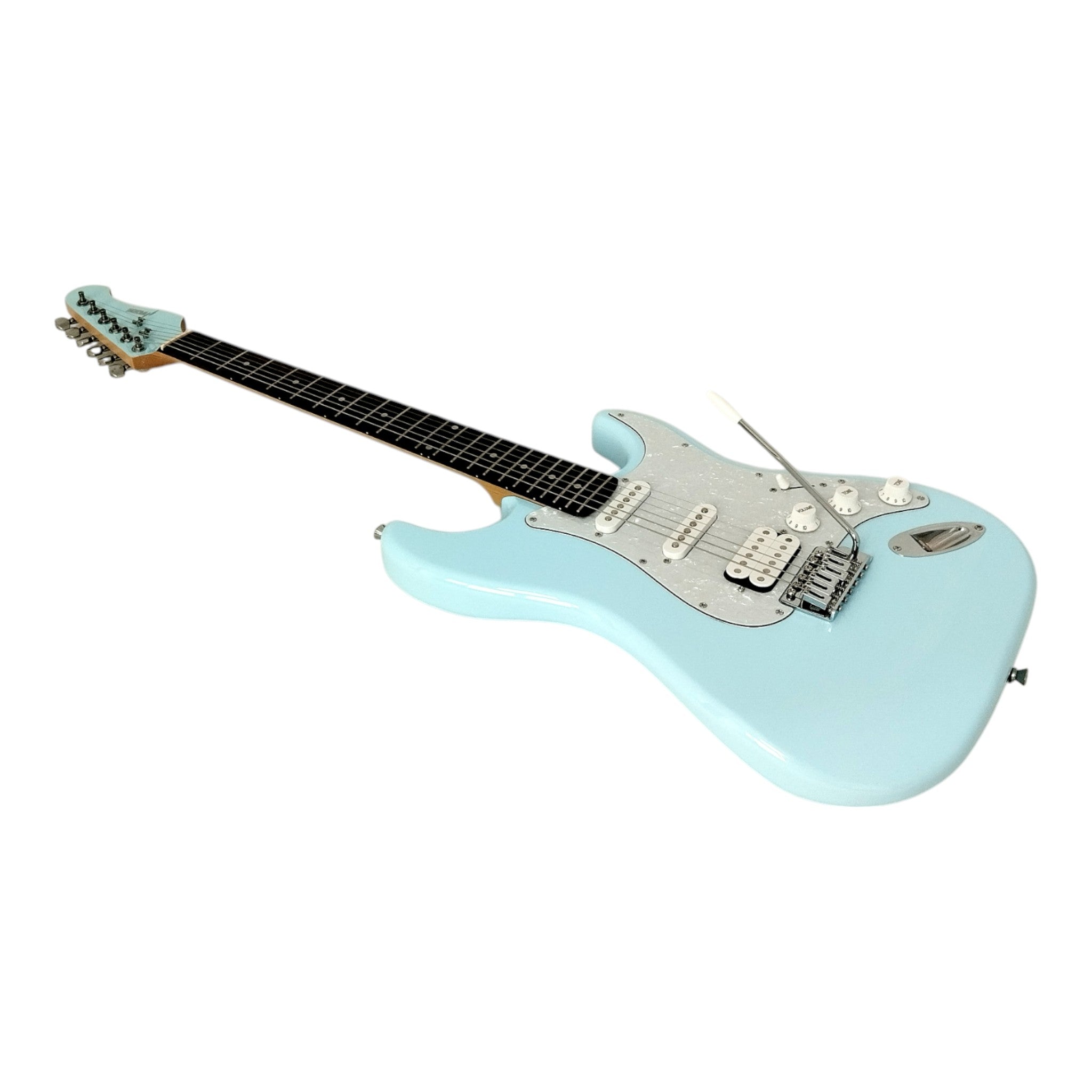 Haze E211 Sonic Blue HST Electric Guitar with Accessories + 10W Amp (Optional)