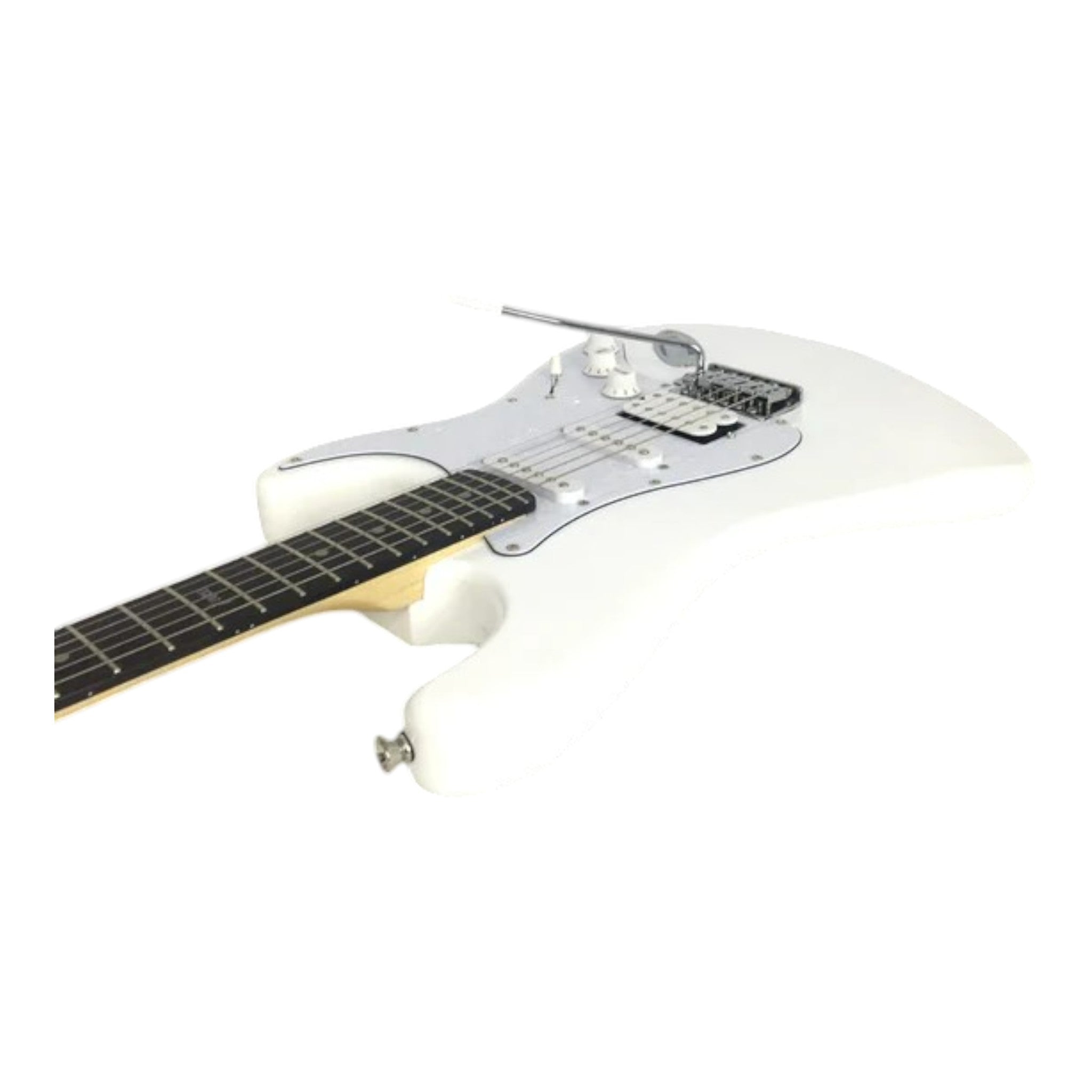 Haze E211 Arctic White HST Electric Guitar with Accessories + 10W Amp. (Optional)