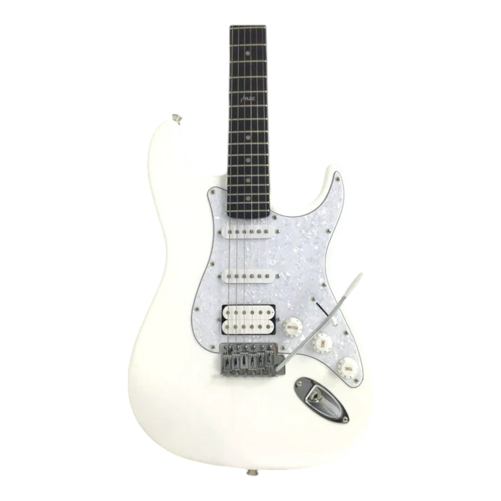 Haze E211 Arctic White HST Electric Guitar with Accessories + 10W Amp. (Optional)