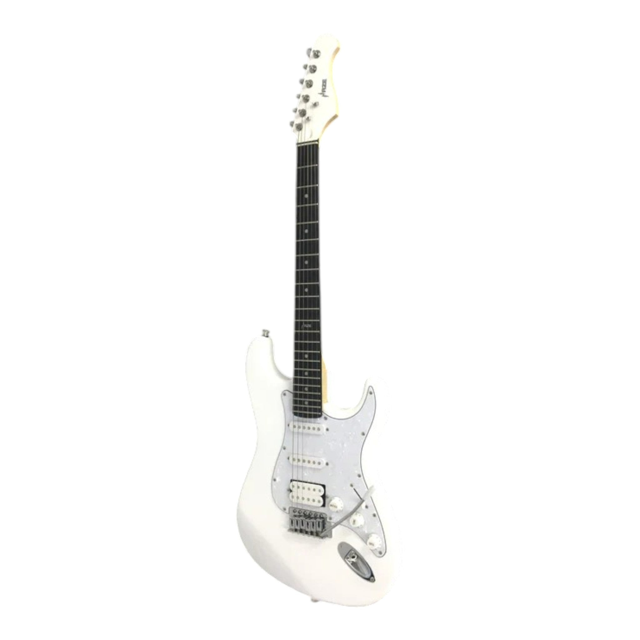 Haze E211 Arctic White HST Electric Guitar with Accessories + 10W Amp. (Optional)