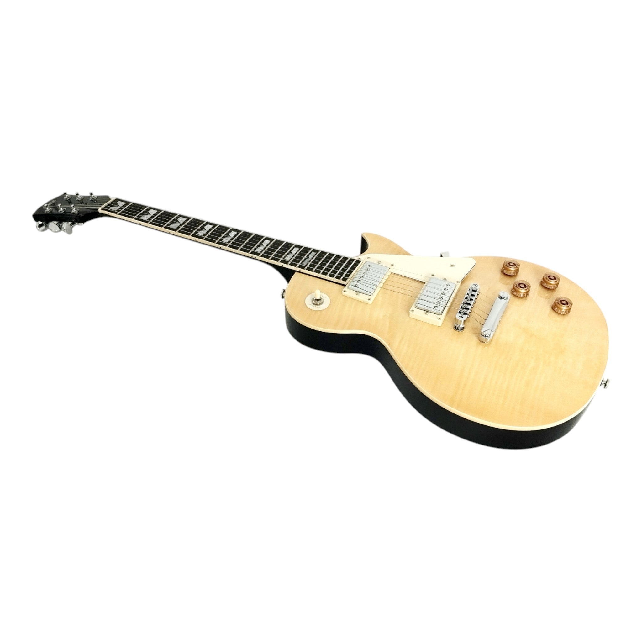 Haze E238 Natural Flame Maple Electric Guitar with Dual Humbuckers