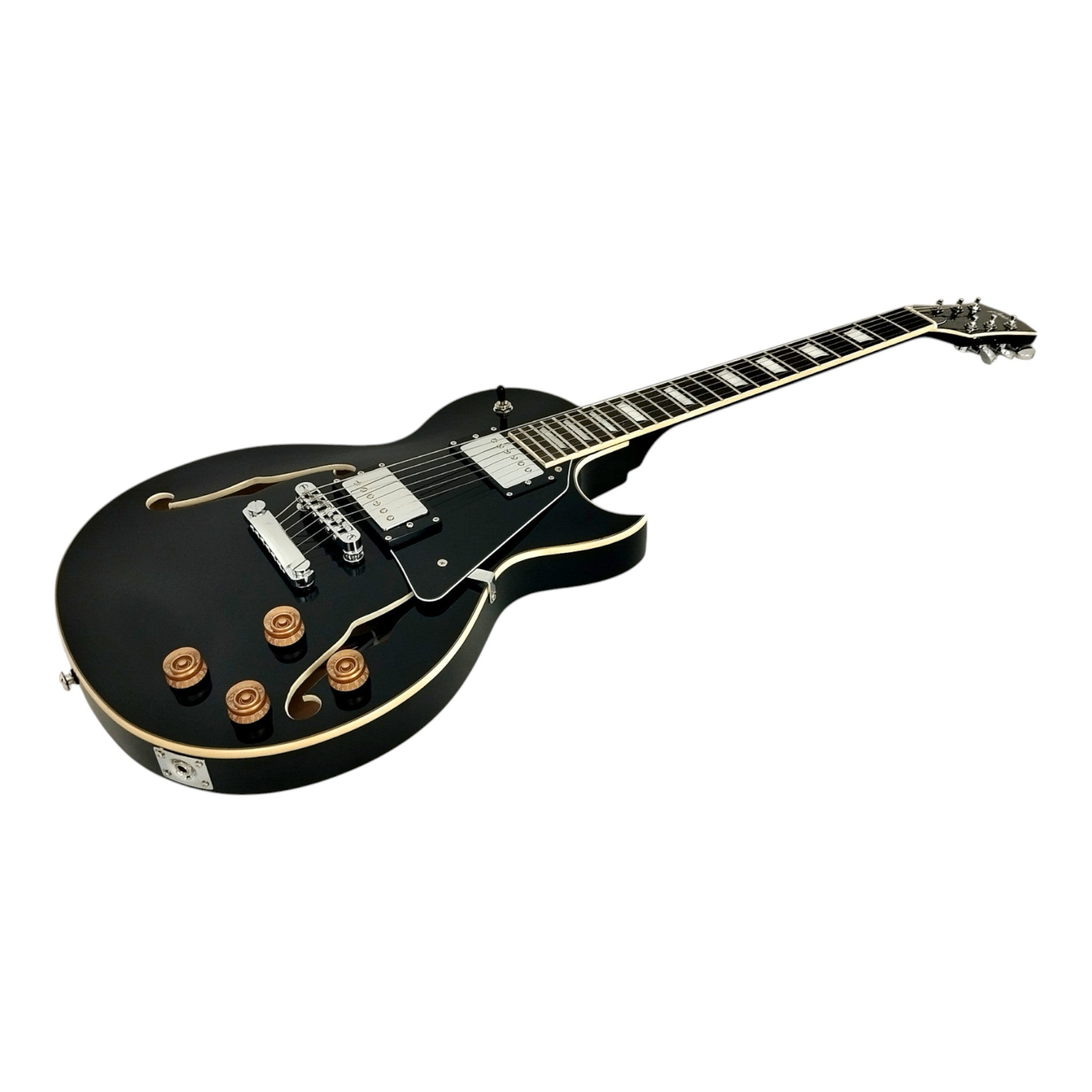 Haze E239 Black Semi-Hollow Electric Guitar with Dual Humbuckers