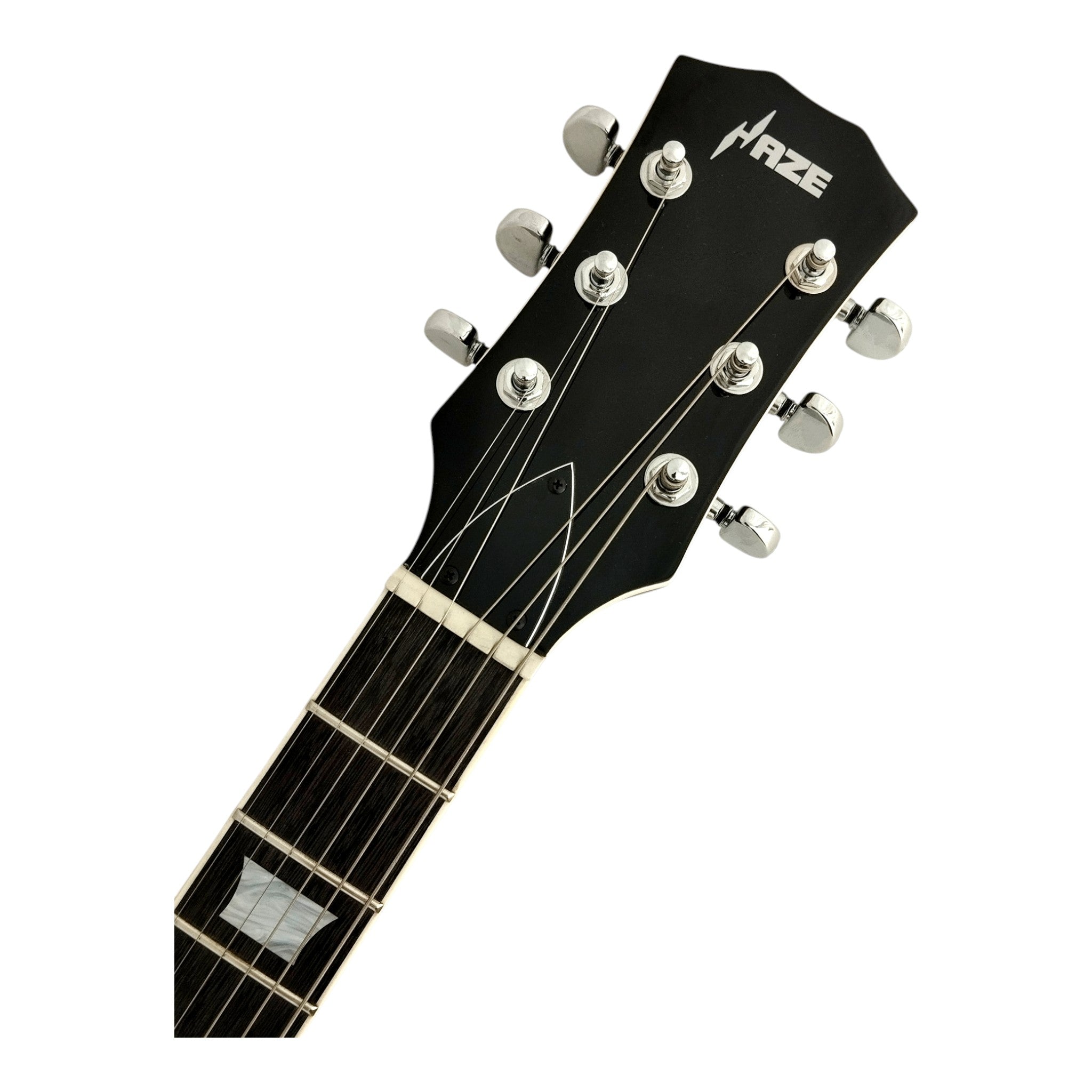 Haze E239 Black Left-Handed Semi-Hollow Electric Guitar with Dual Humbuckers