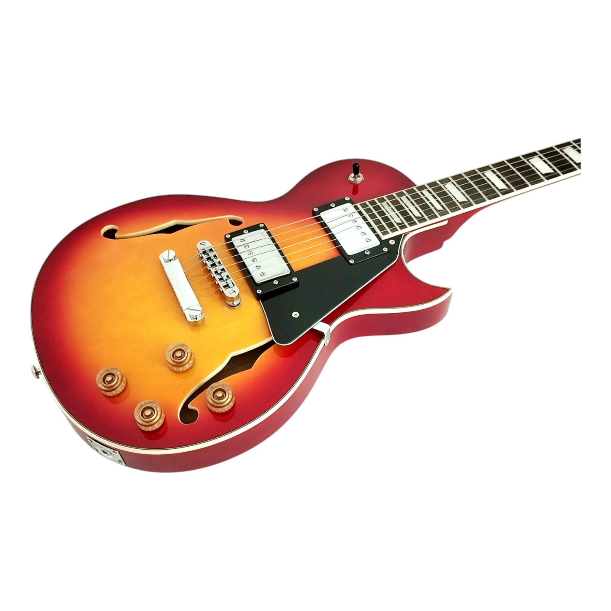 Haze E239 Sunburst Semi-Hollow Electric Guitar with Dual Humbuckers