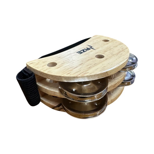 Haze Elliptical Foot Tambourine Accessory Cajon Companion - Natural W9