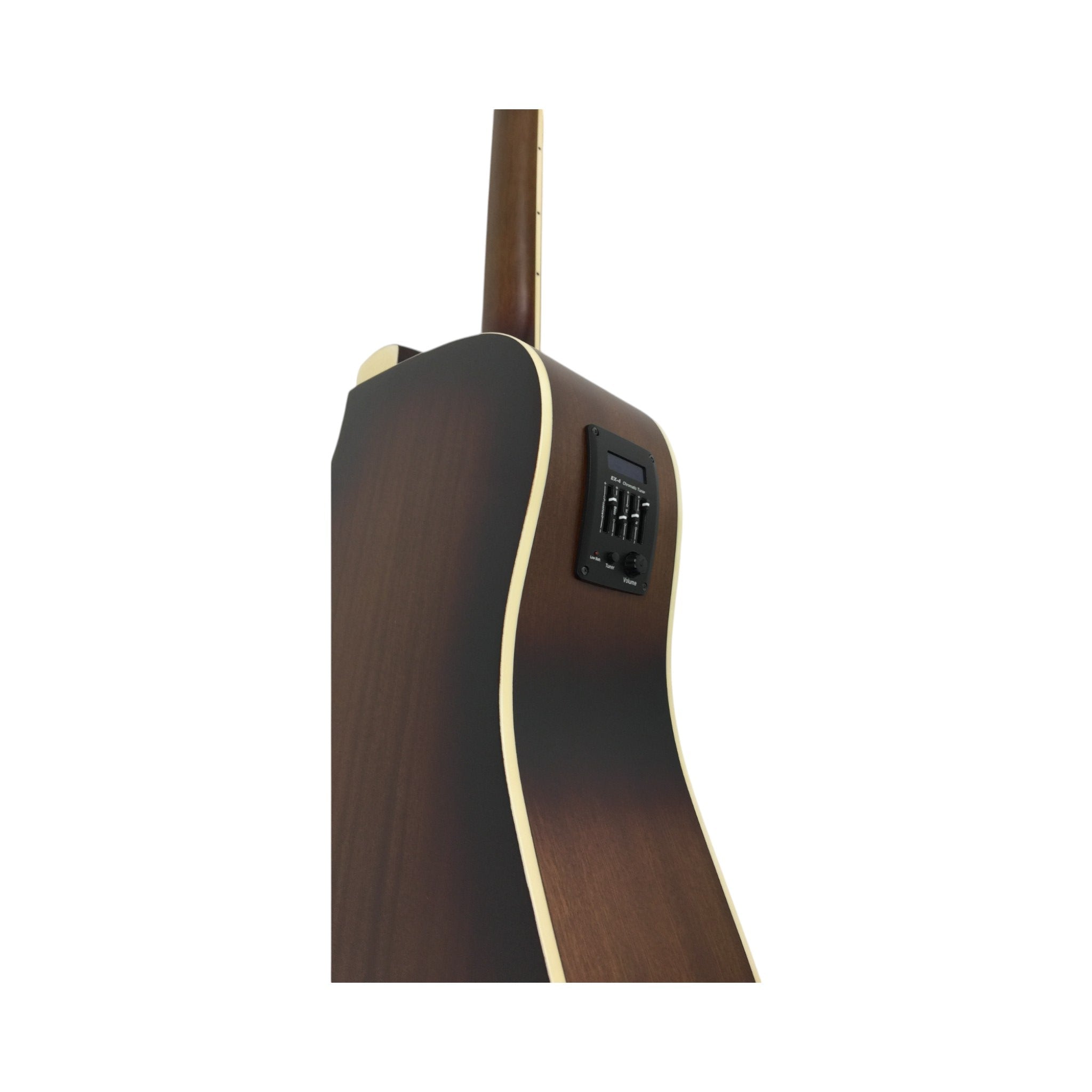 Haze F650DVSCEQ Mahogany Top Built-In Pickup/Tuner Cutaway Acoustic Guitar - Tobaccoburst with Accessories and 10W Amp. (Optional)