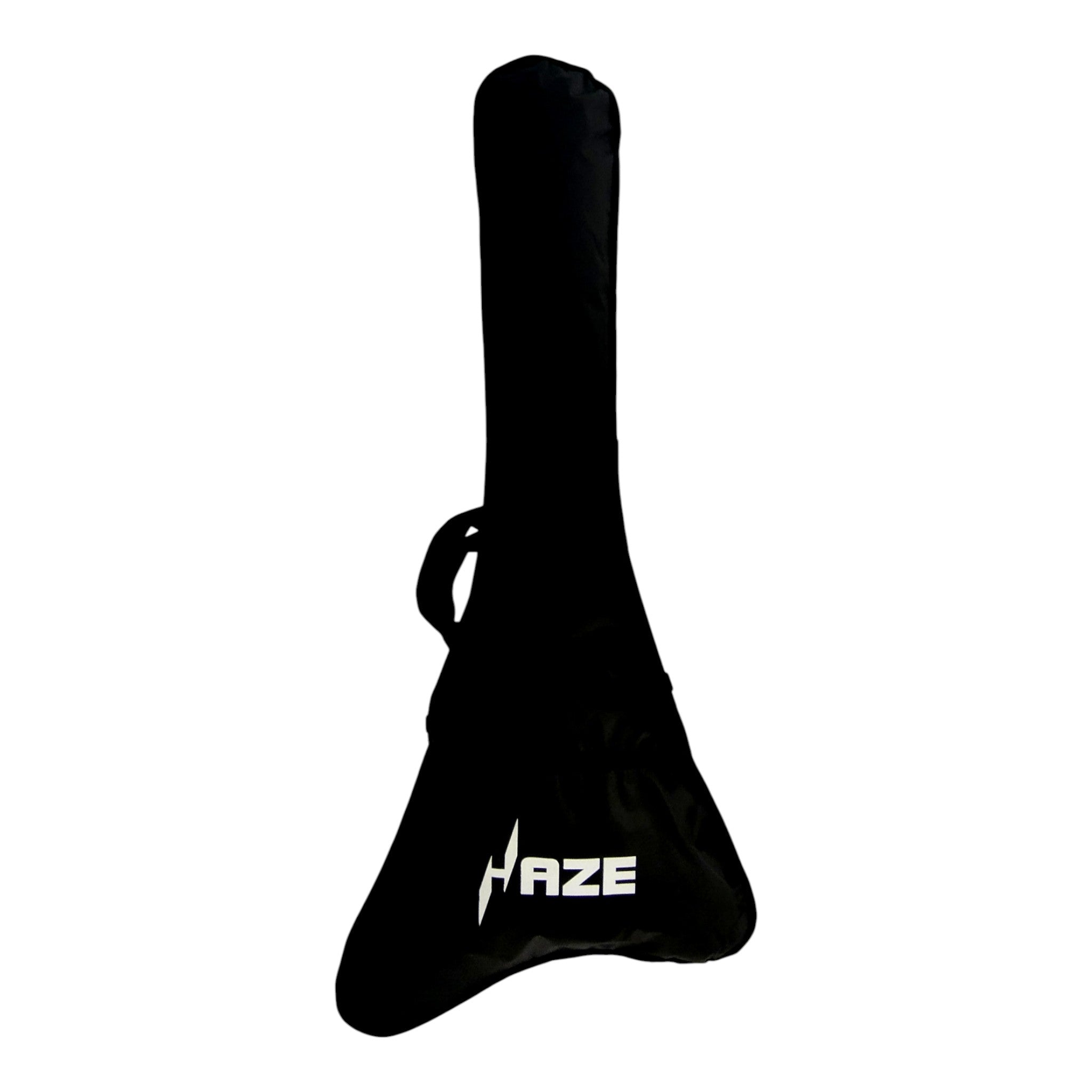 Haze FV1940 Gunmetal Grey V-Shaped Electric Guitar with Floyd Rose