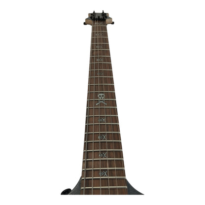 Haze FV1940 Gunmetal Grey V-Shaped Electric Guitar with Floyd Rose