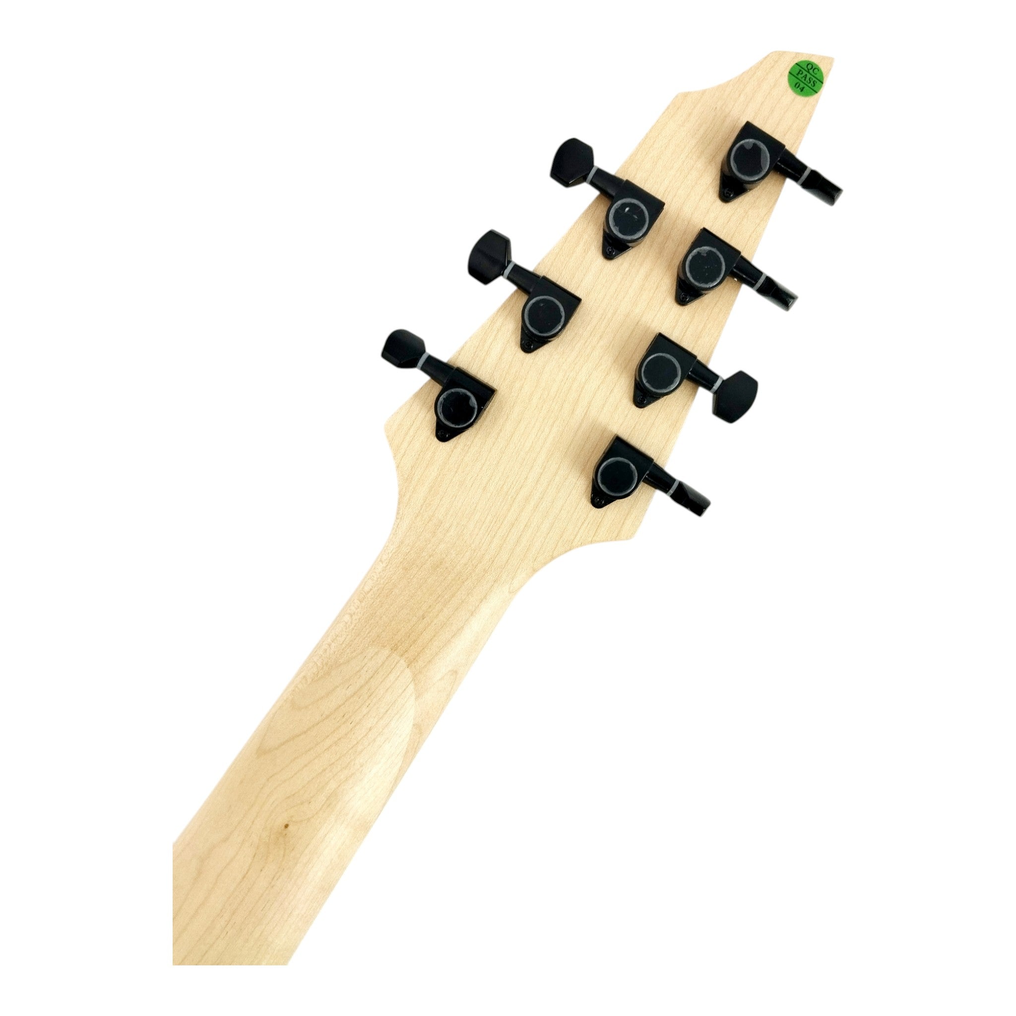 Haze 7FF Cargo Green 7-String Fanned Fret Electric Guitar with Active Humbuckers