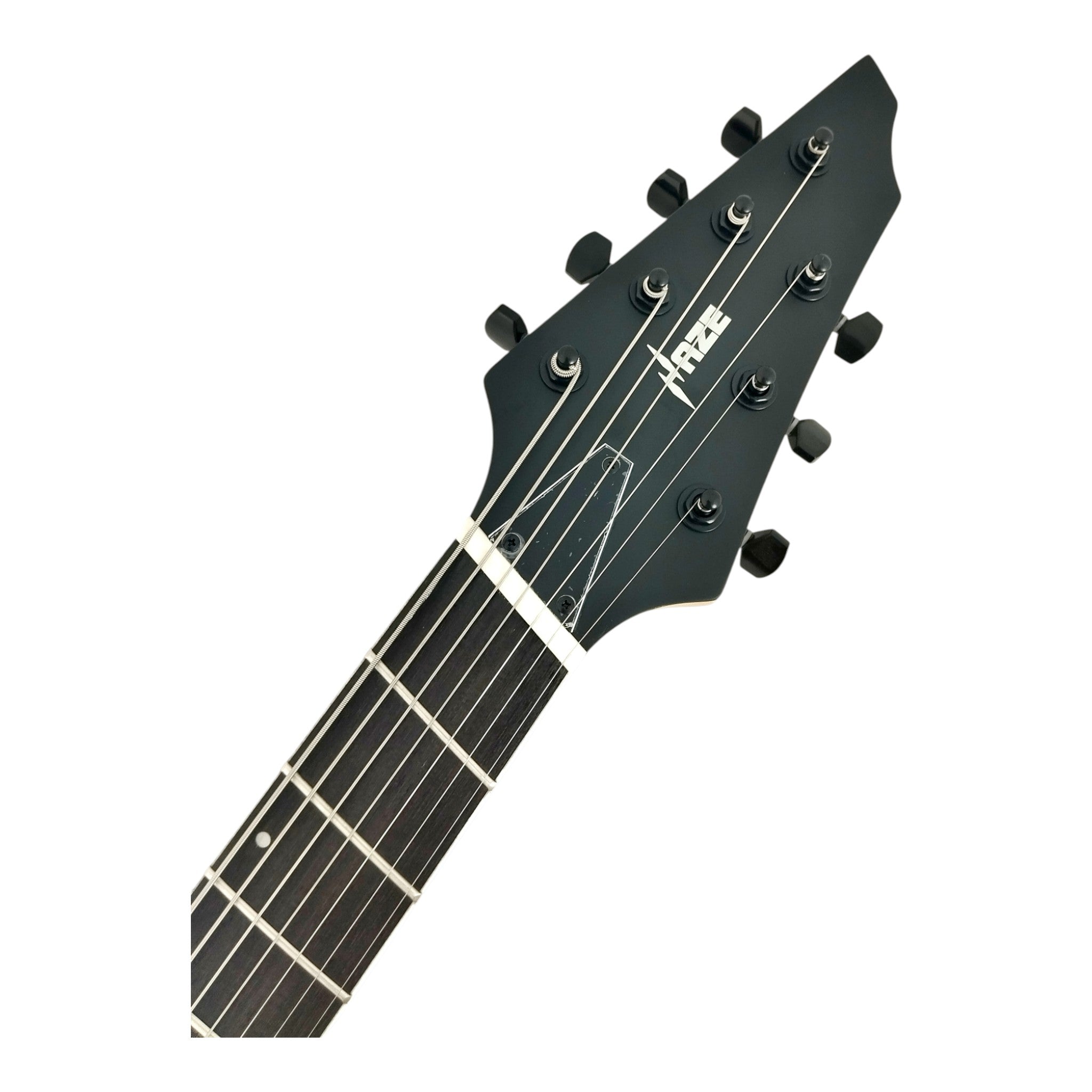 Haze 7FF Cargo Green 7-String Fanned Fret Electric Guitar with Active Humbuckers