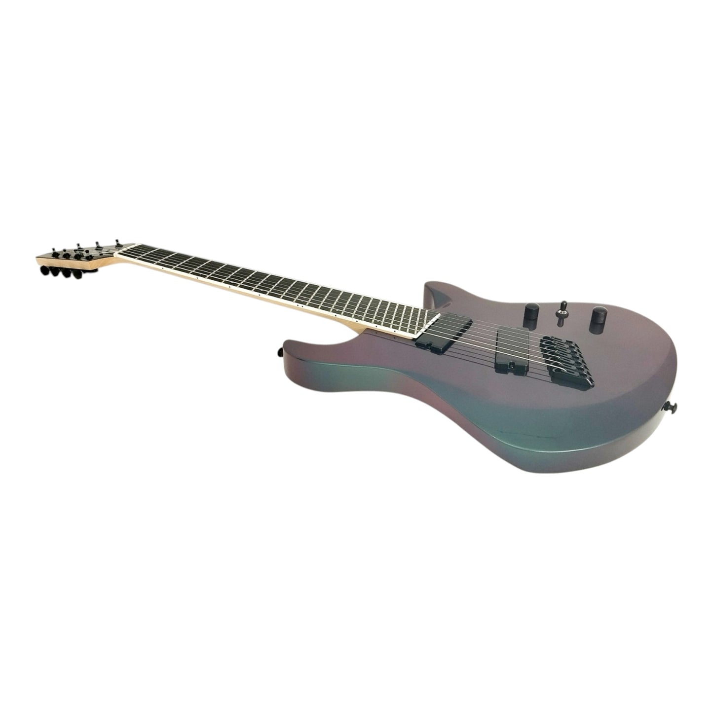 Haze 7FF Chameleon 7-String Fanned Fret Electric Guitar with Active Humbuckers