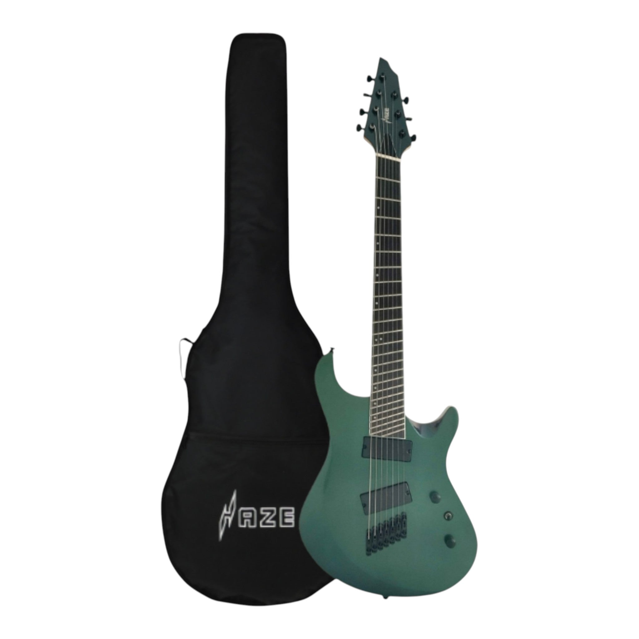 Haze 7FF Chameleon 7-String Fanned Fret Electric Guitar with Active Humbuckers