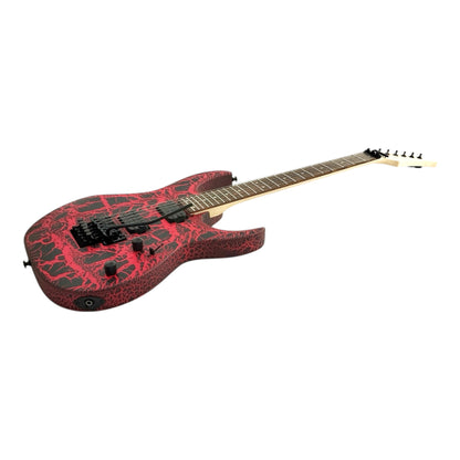 Haze HCJS19 Molten Red/Black Electric Guitar with Floyd Rose Bridge