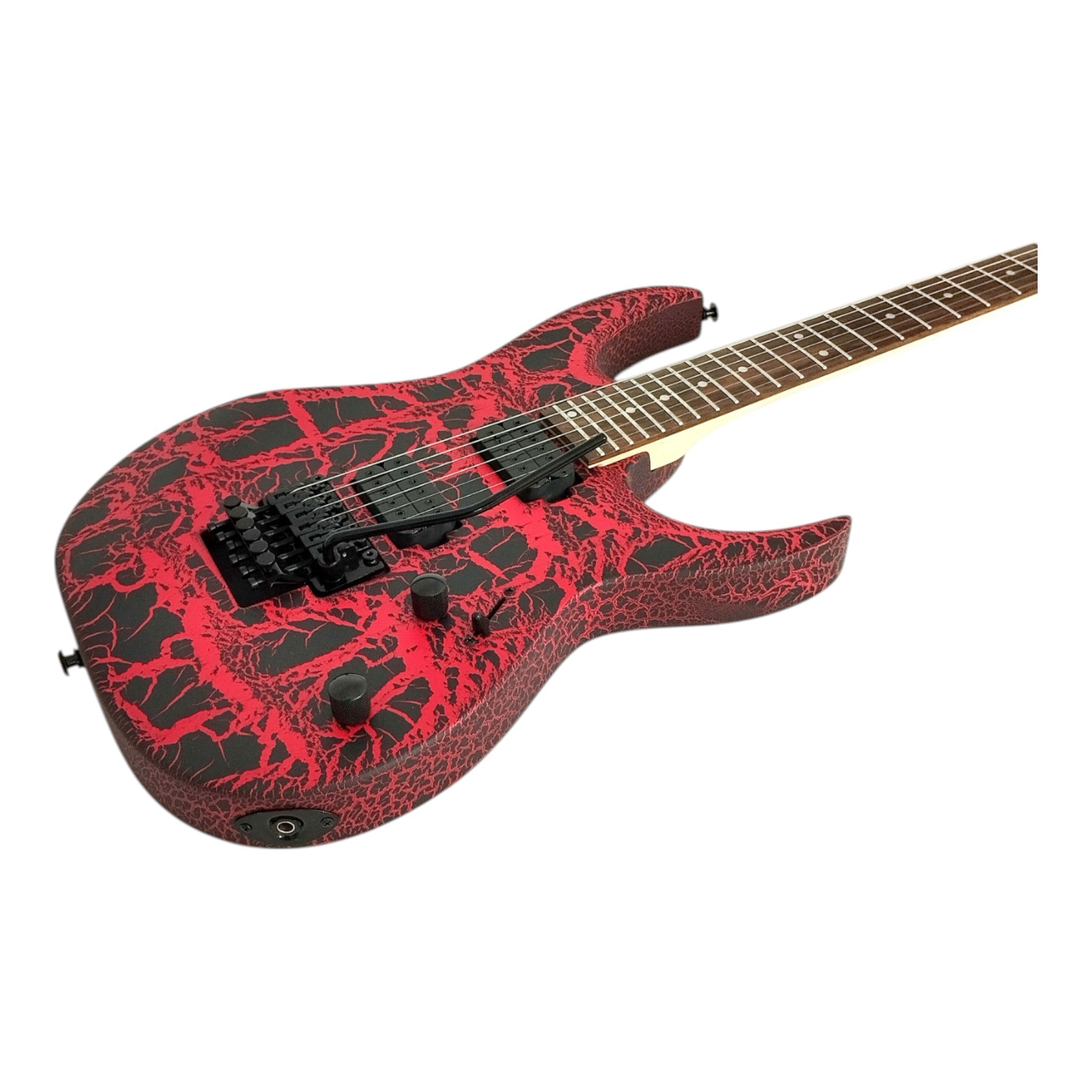 Haze HCJS19 Molten Red/Black Electric Guitar with Floyd Rose Bridge