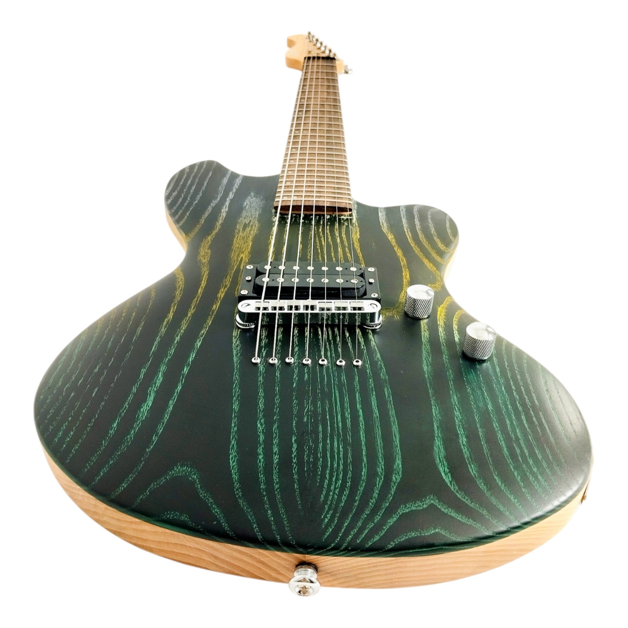 Haze HCOL19 Deep Forest Green/Yellow 7-String Electric Guitar