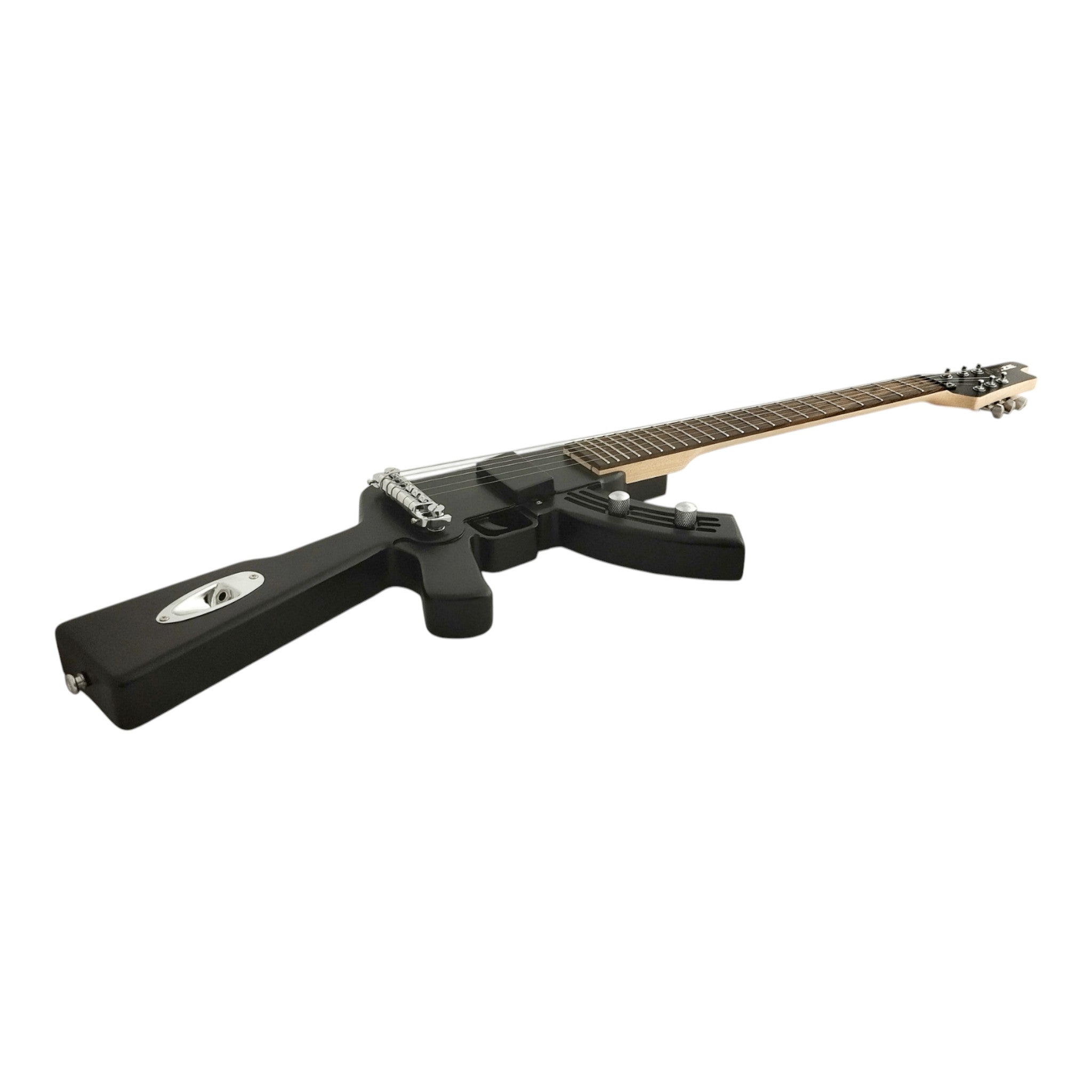 Haze HDE500 Black AK47-Shaped Electric Guitar with LEDs