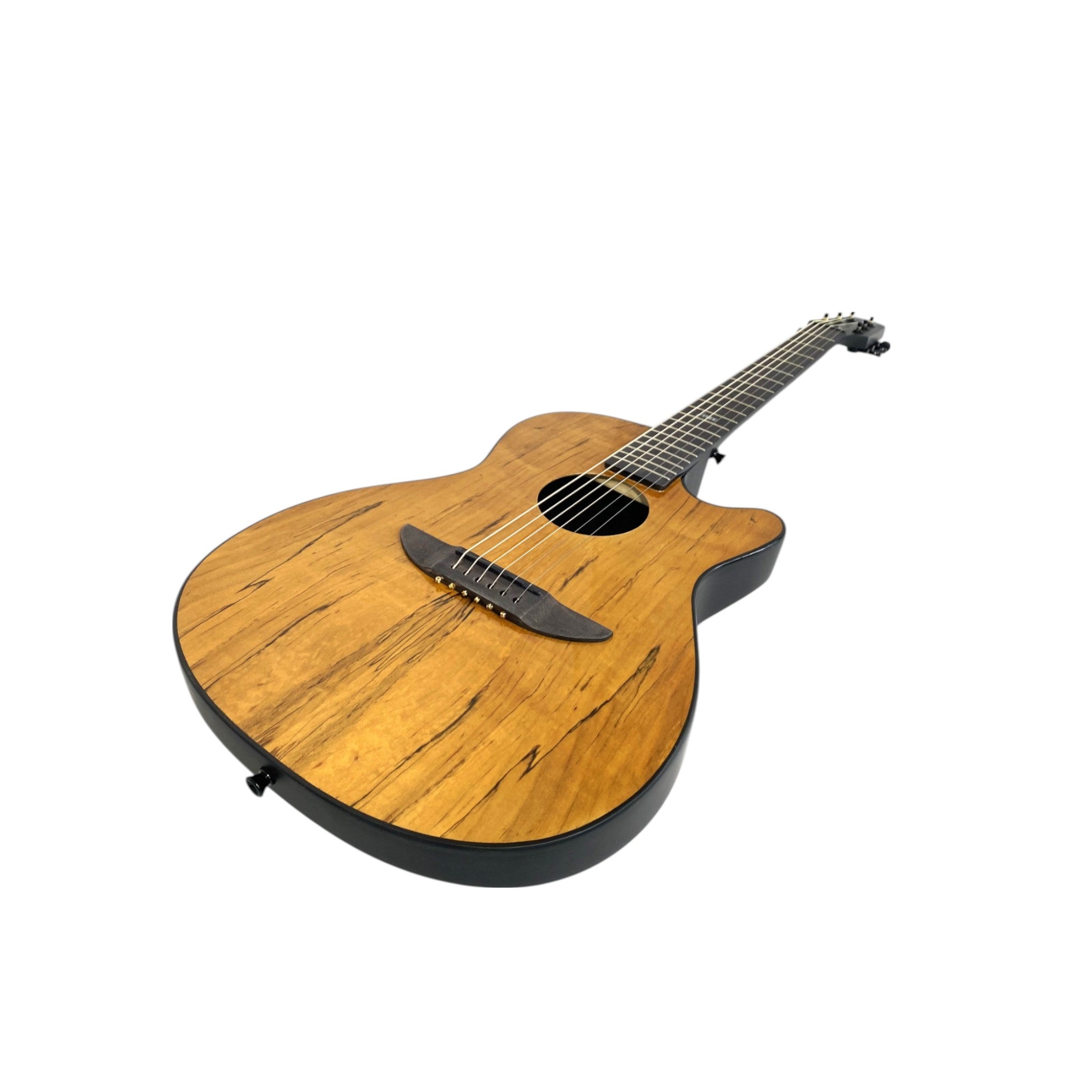 Haze HSDP836CGC Acoustic/Classical Guitar, Spalted Maple Veneer, Round-Back + Free Bago