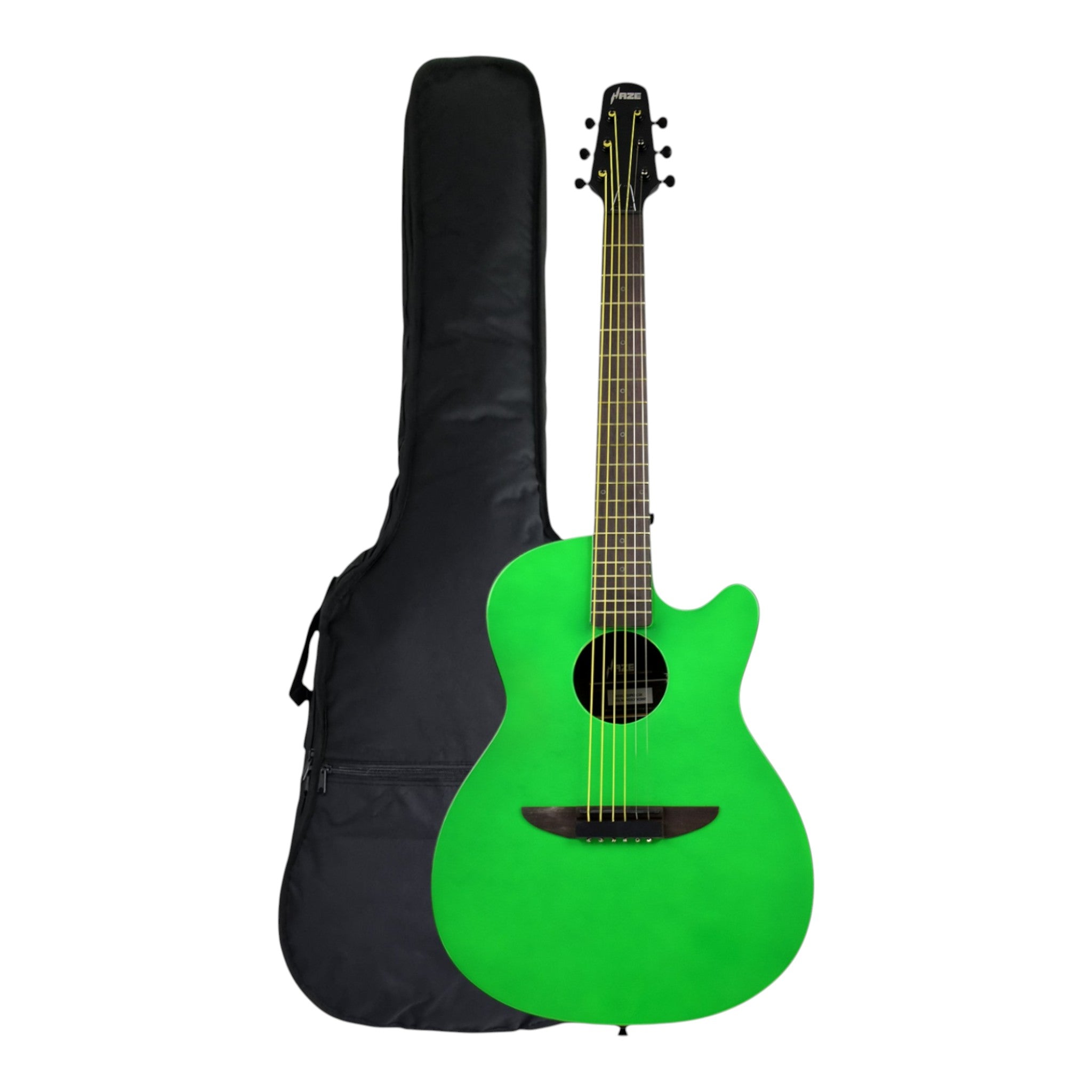 Haze HSDP836CGR 38" Roundback Traveller Acoustic Guitar - Green