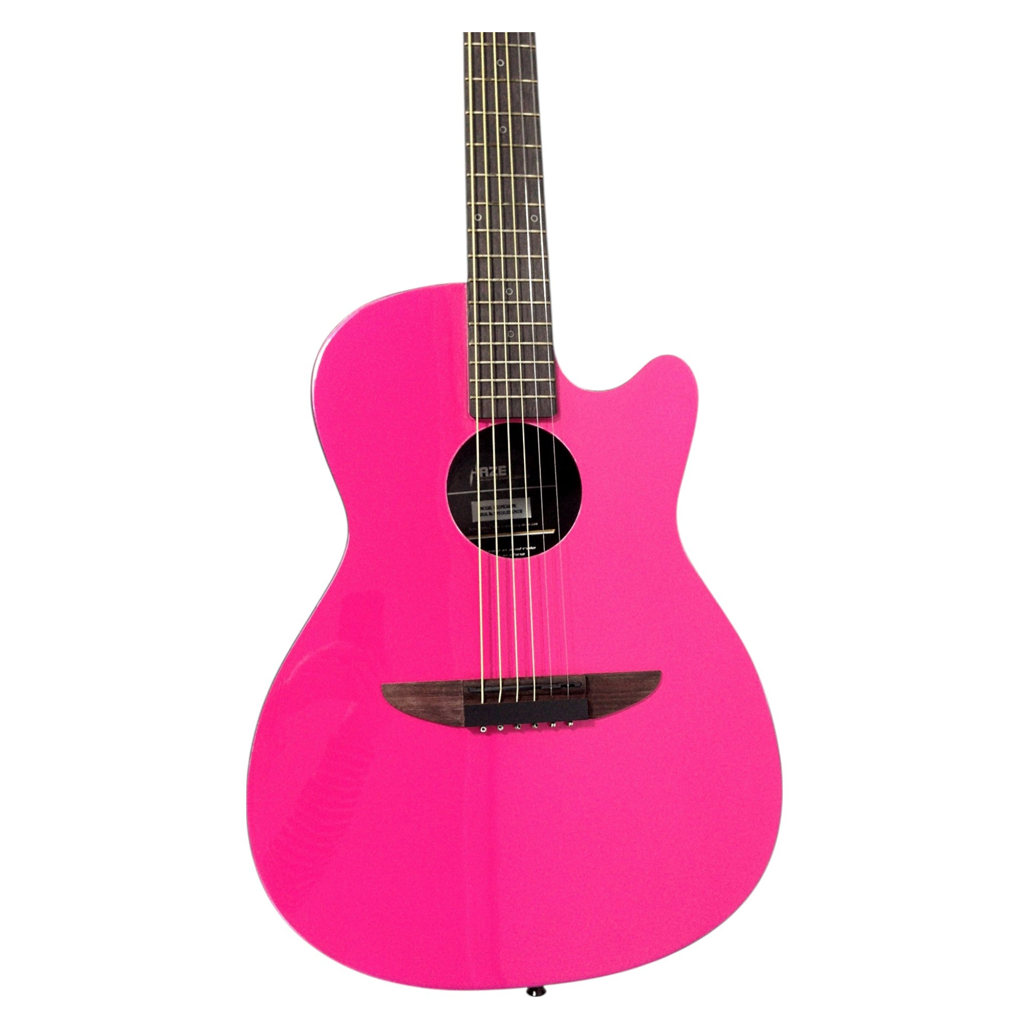 Haze HSDP836CPK 38" Roundback Traveller Acoustic Guitar - Pink